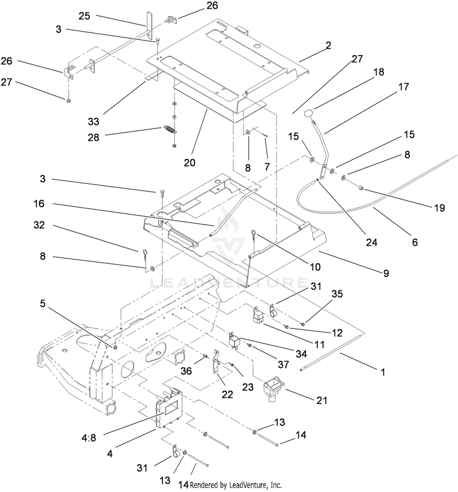Seat Frame and Throttle Assembly