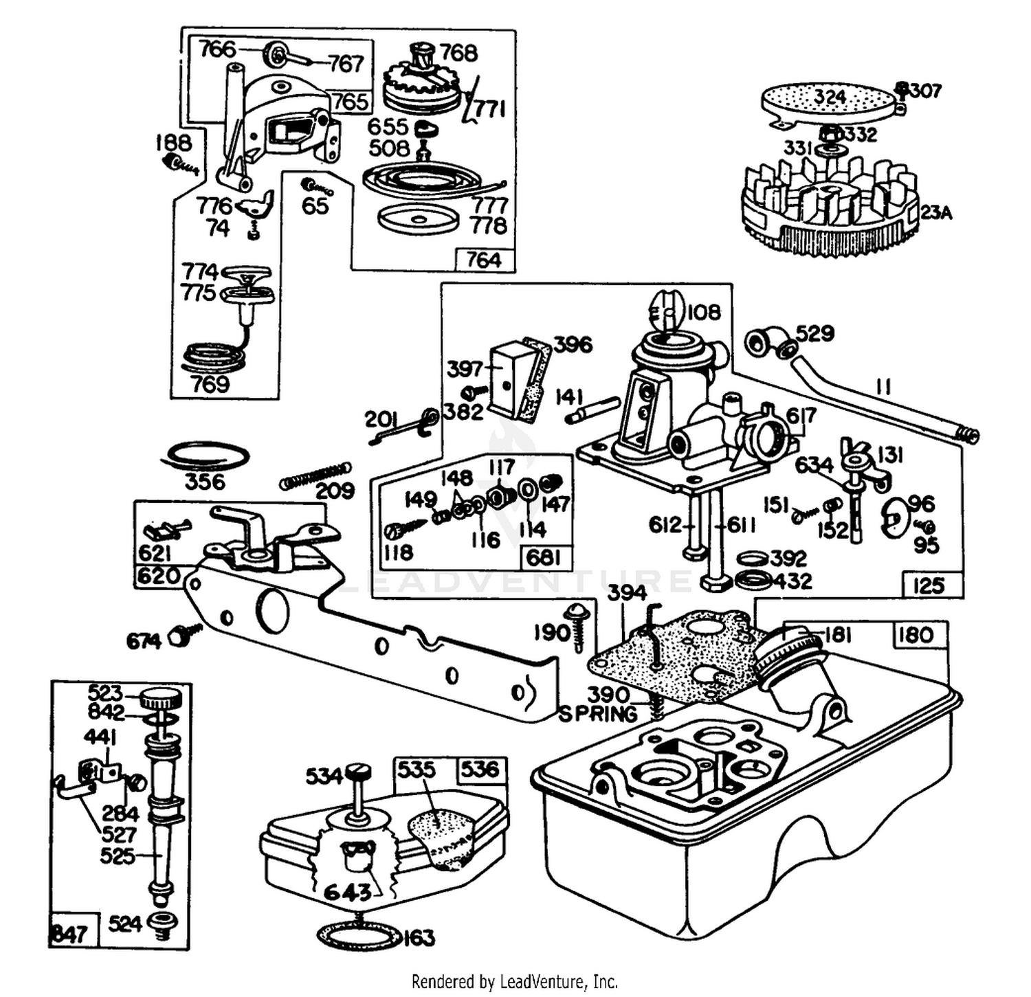 Carburetor Assembly Briggs  Stratton Model No. 92908-2055-01