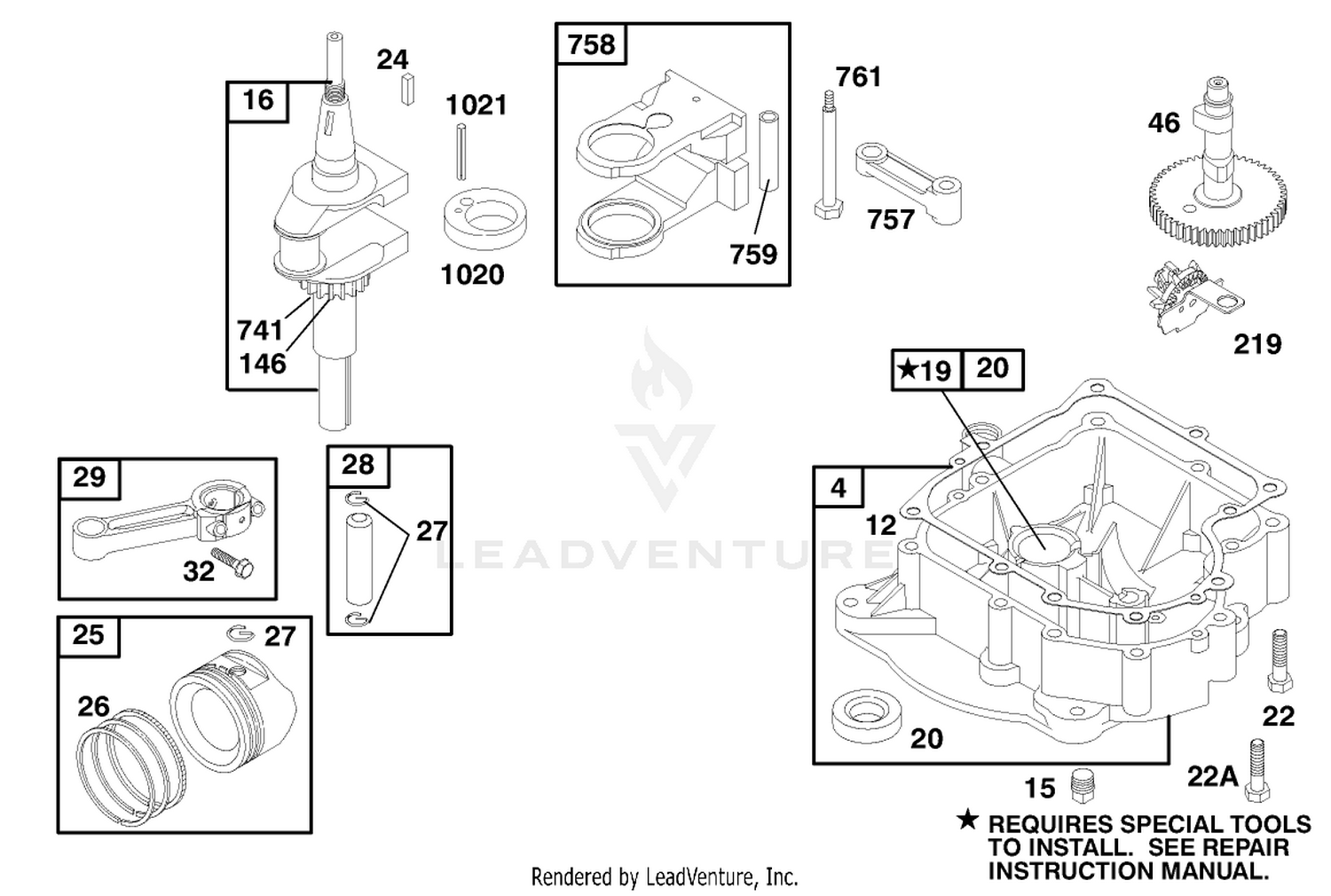 Engine Briggs  Stratton Model 195707-0421-E1 2
