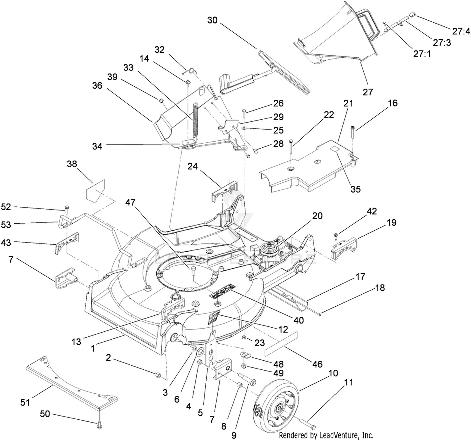 Housing, Chute and Wheel Assembly