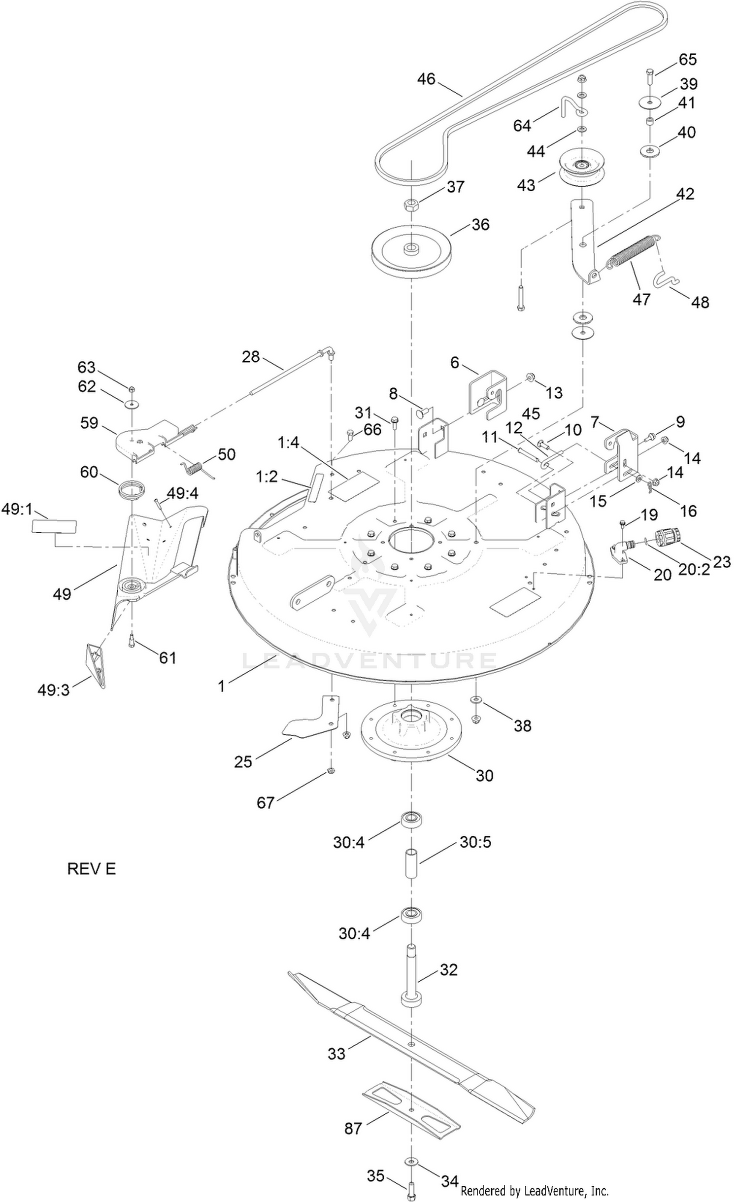32 Inch Deck Assembly