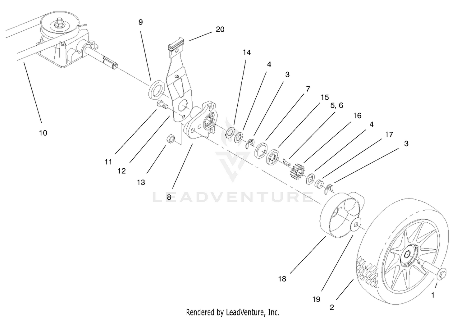 Gear Case  Wheel Assembly