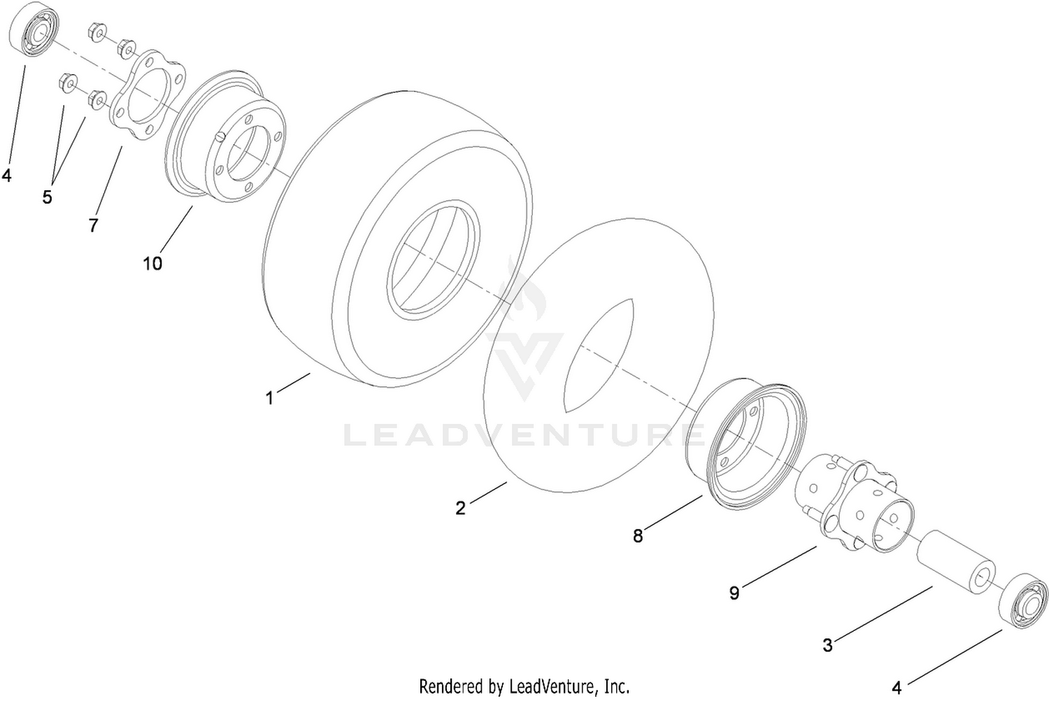 10 Inch Wheel Assembly No. 93-4240