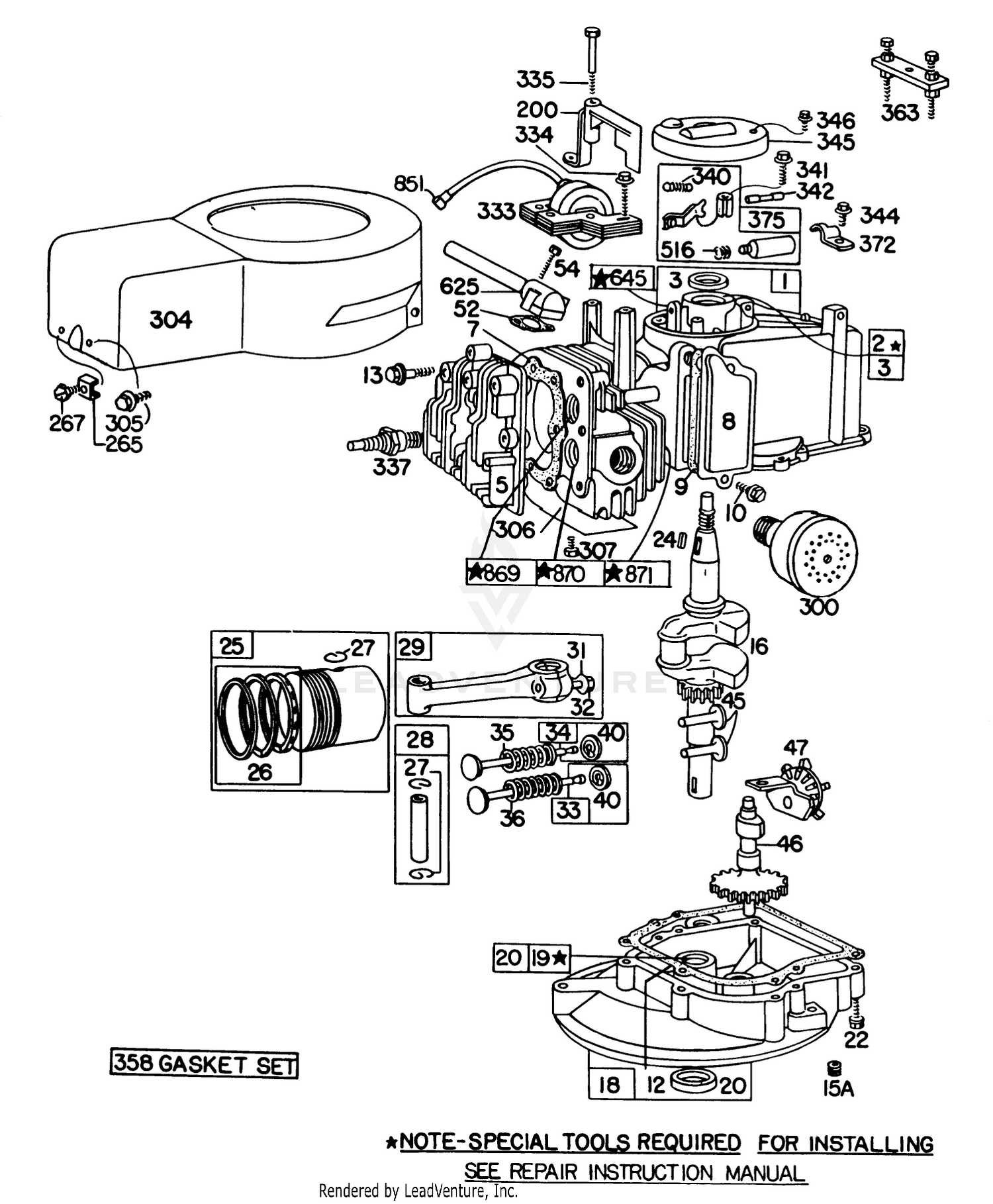 Briggs  Stratton Engine Model No. 92908-2055-01, Briggs  Stratton Engine Model No. 93508-0197-01