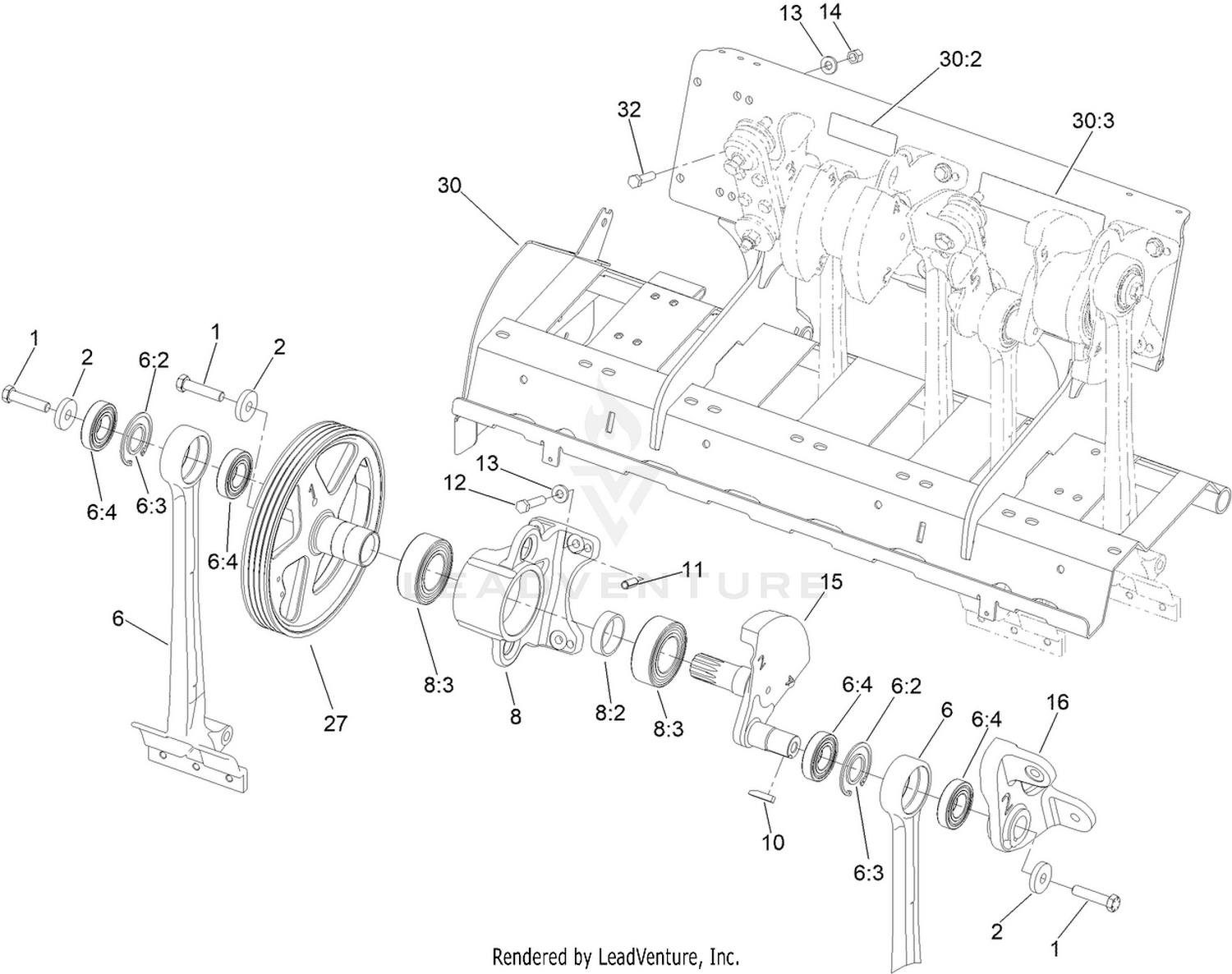 Left Hand No. 1 and No. 2 Crankarm Assembly