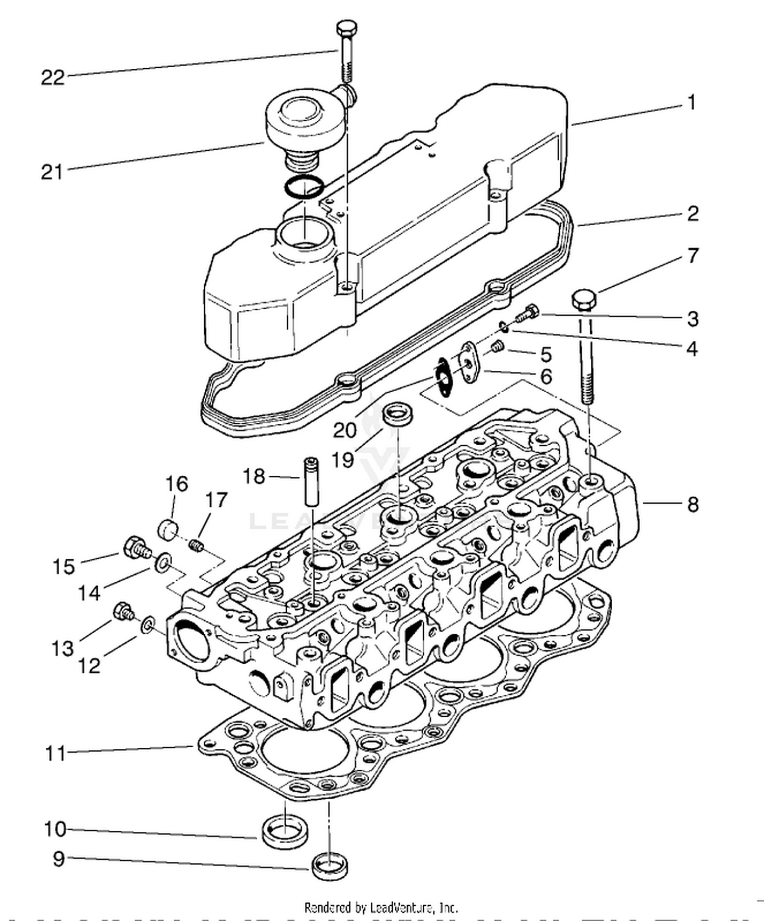 Rocker Cover  Cylinder Head Assembly