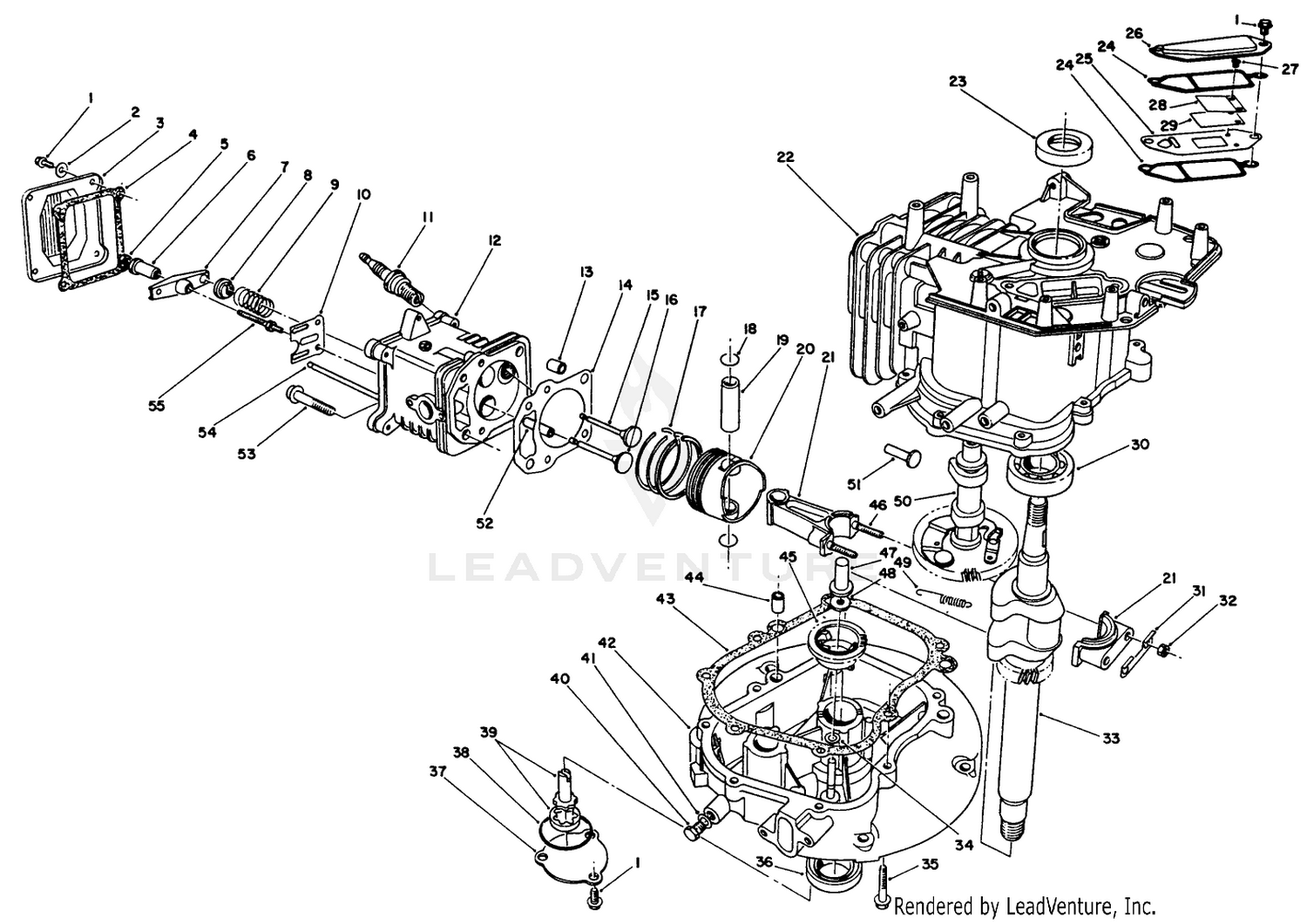 Crankcase Assembly (engine Model No. Vml0-3)
