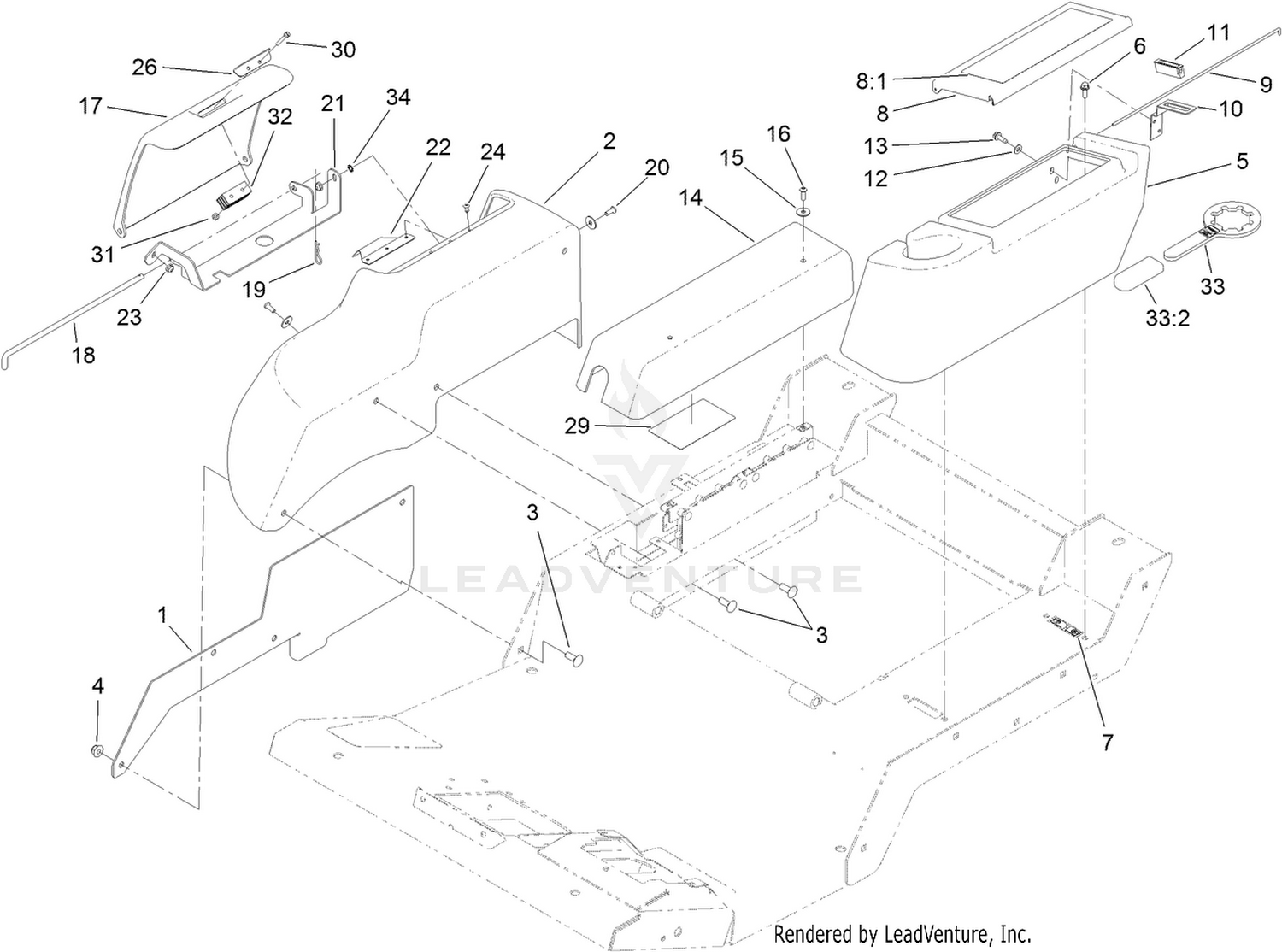 Fender, Tool Box and Cover Assembly