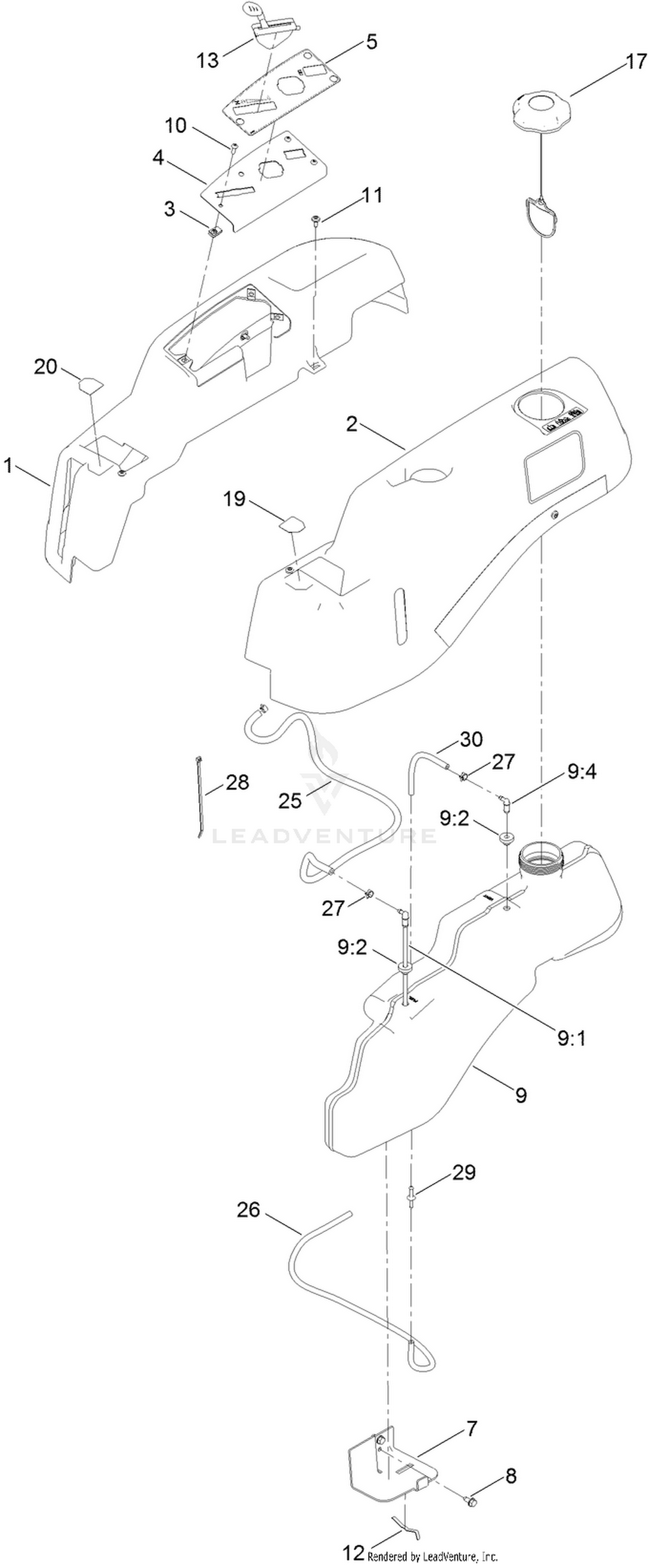 Body Styling and Fuel Tank Assembly