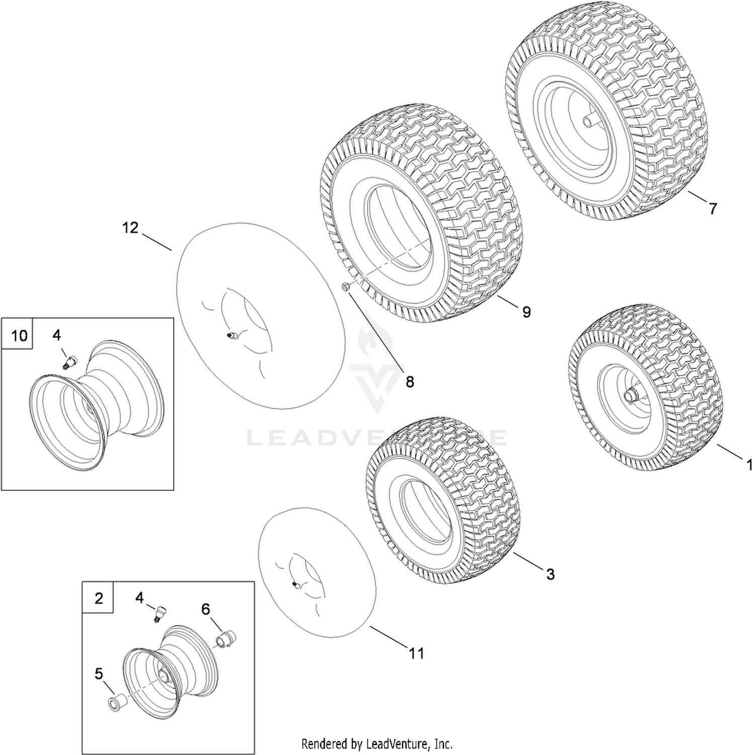Front and Rear Wheel Assembly