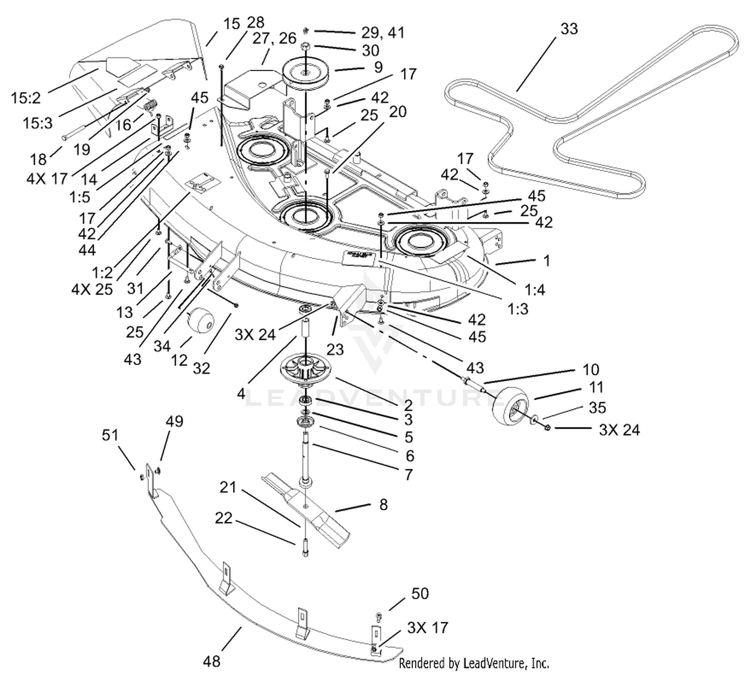 44in Deck Assembly