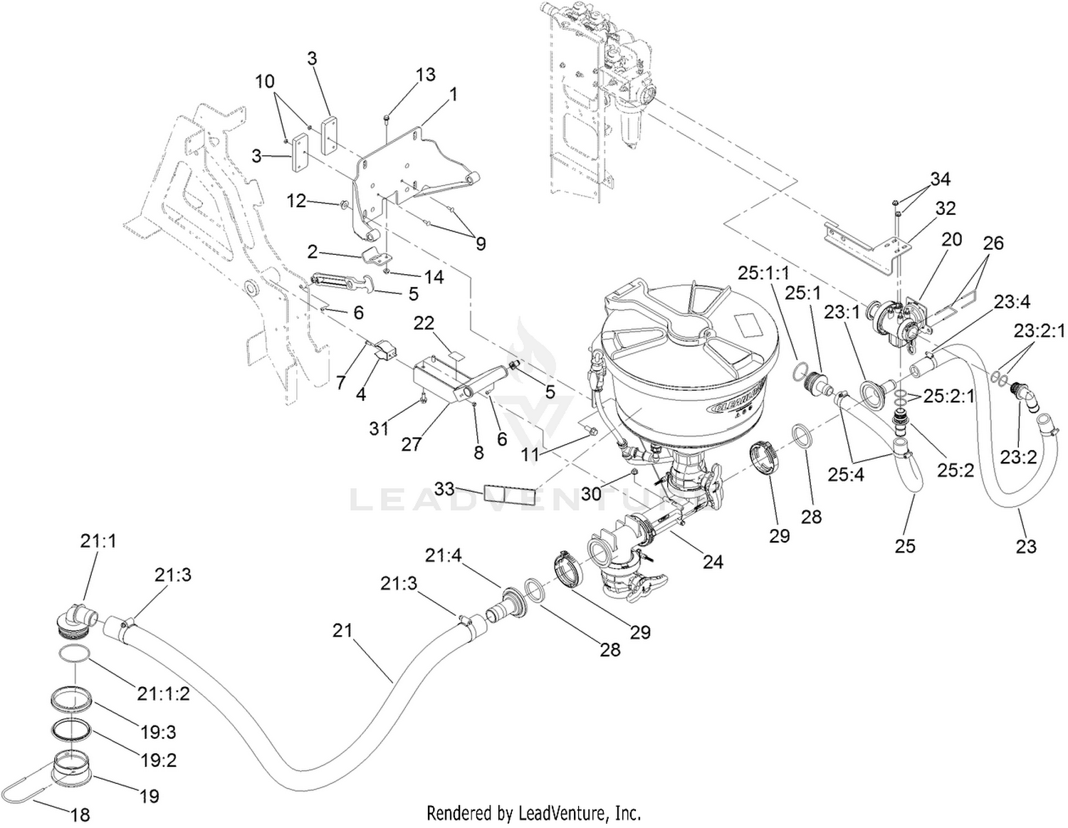 Eductor, Hose and Valve Assembly