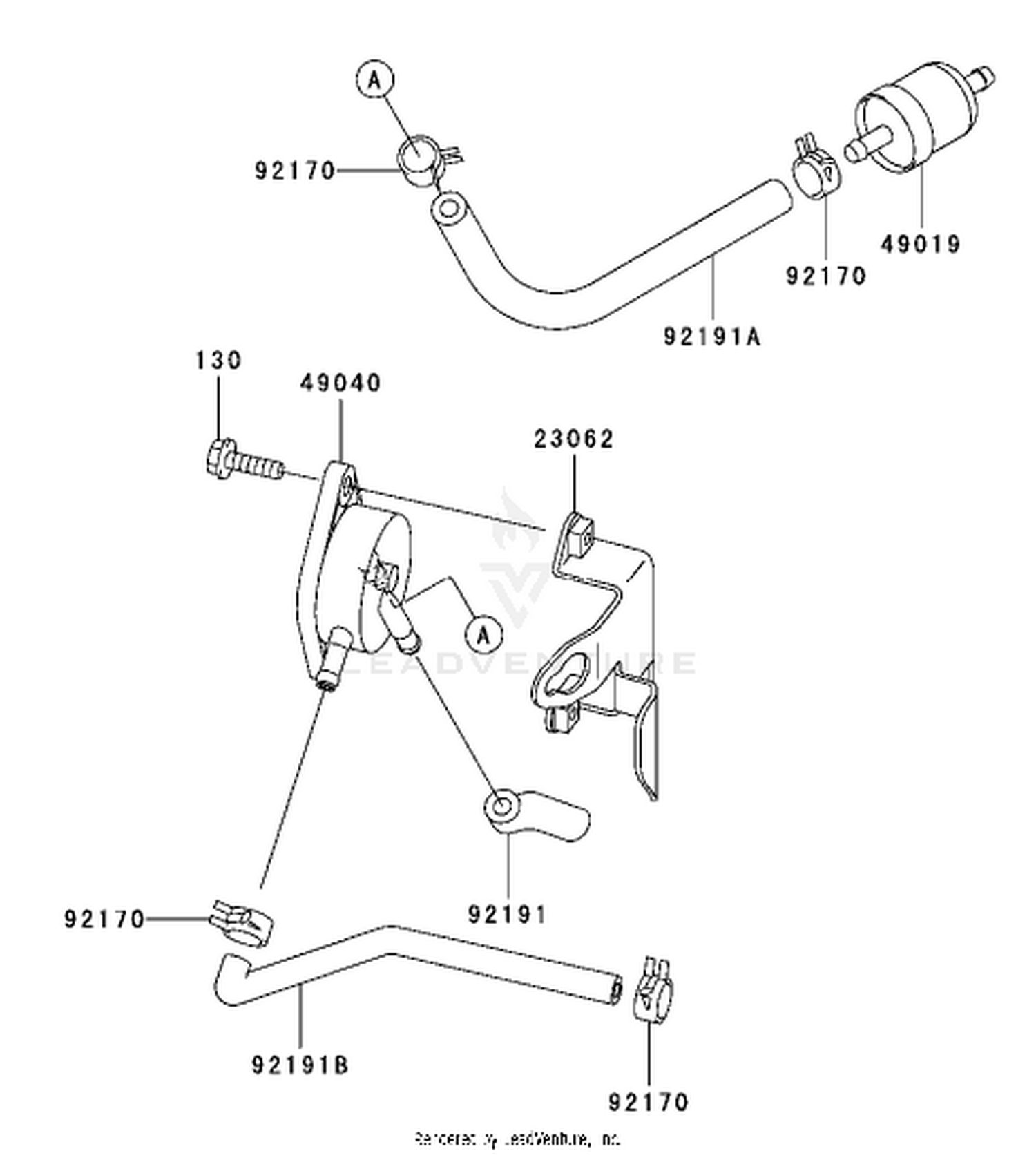 Fuel Tank/Fuel Valve Assembly Kawasaki FH541V-AS04