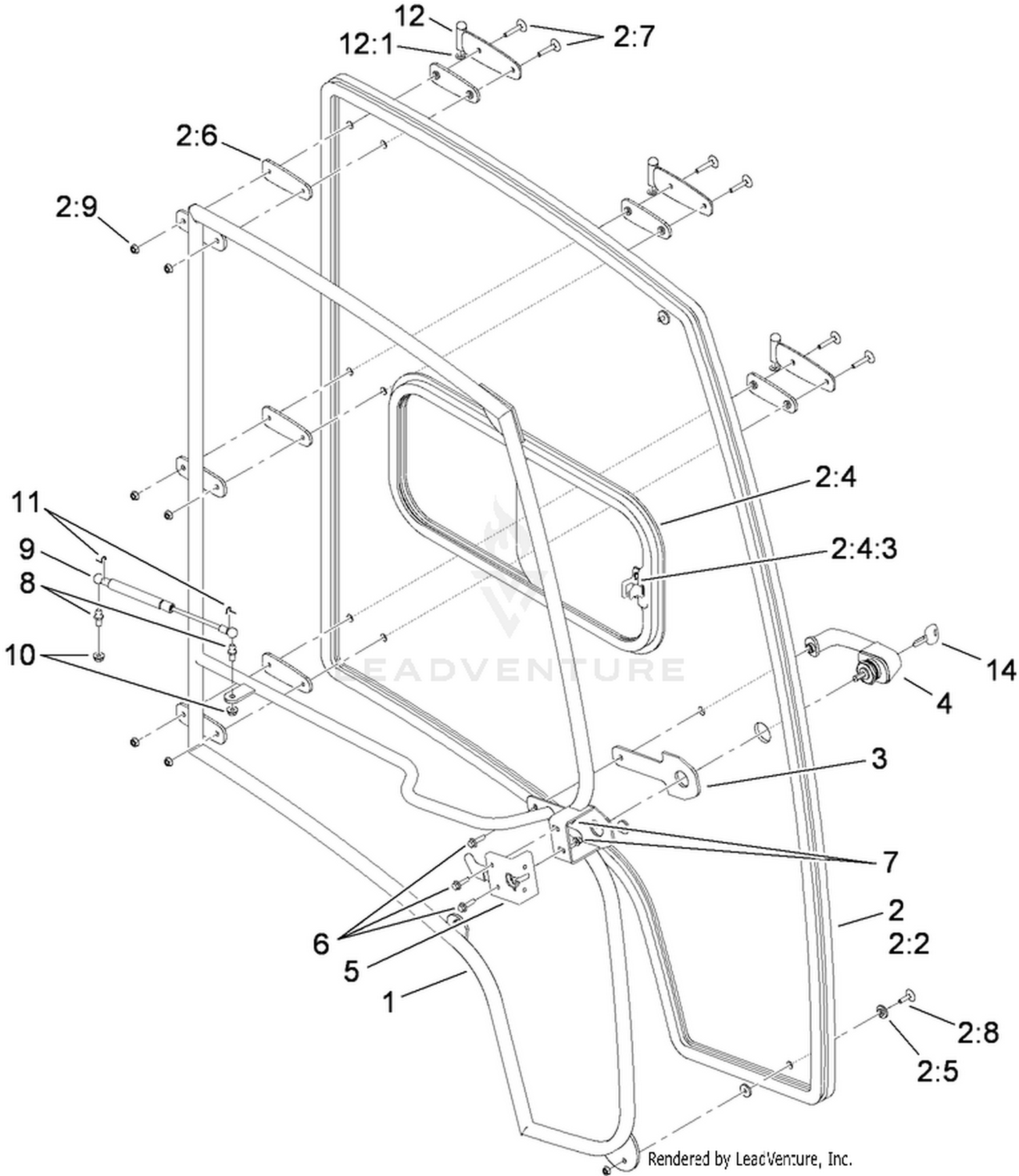 Left Hand Slider Door Assembly