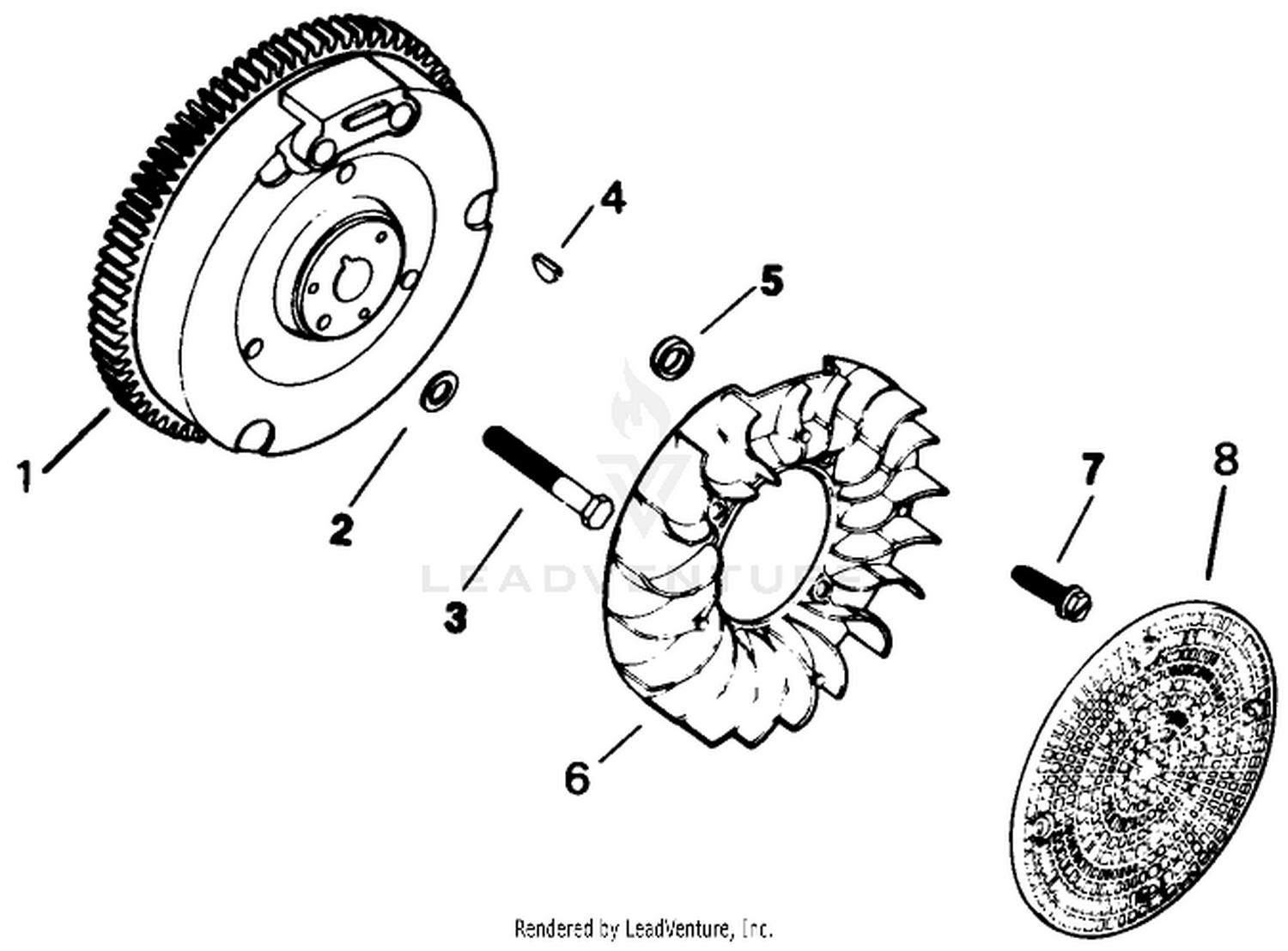 Flywheel-Engine Assembly-Kohler Model No. M16s-711533 (continued)