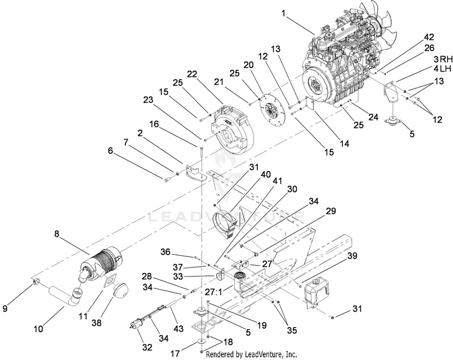 Engine and Air Cleaner Assembly