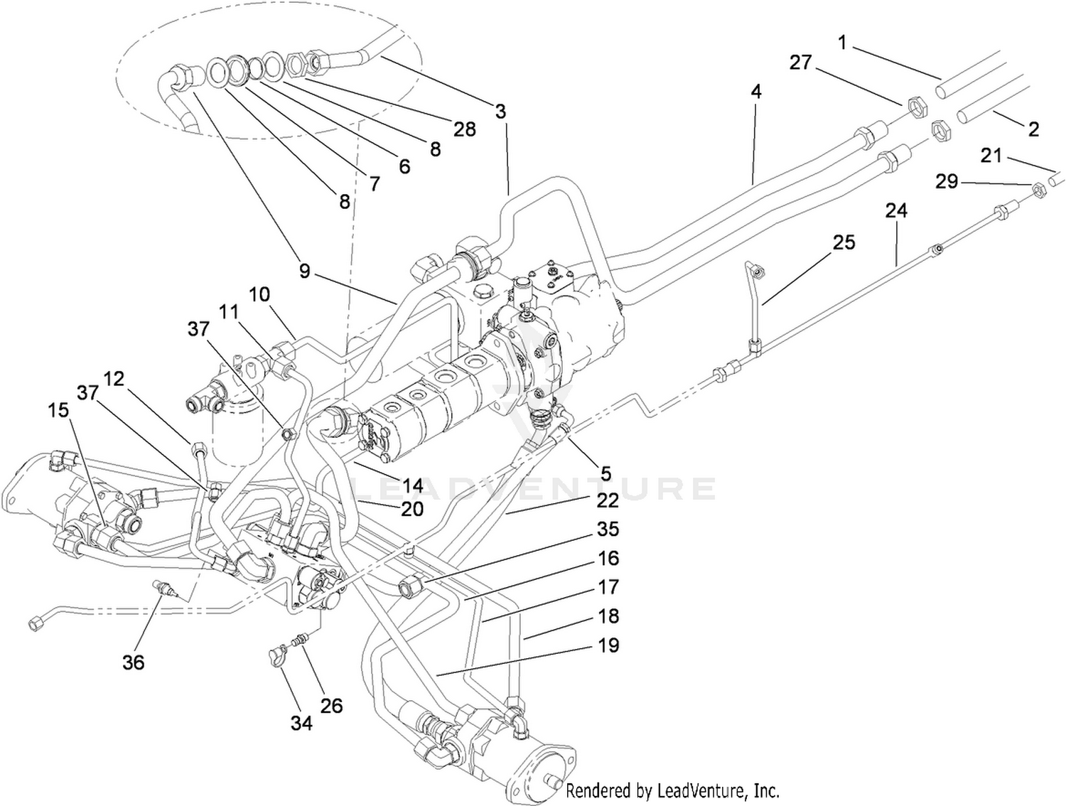 Traction Hydraulic Lines Assembly