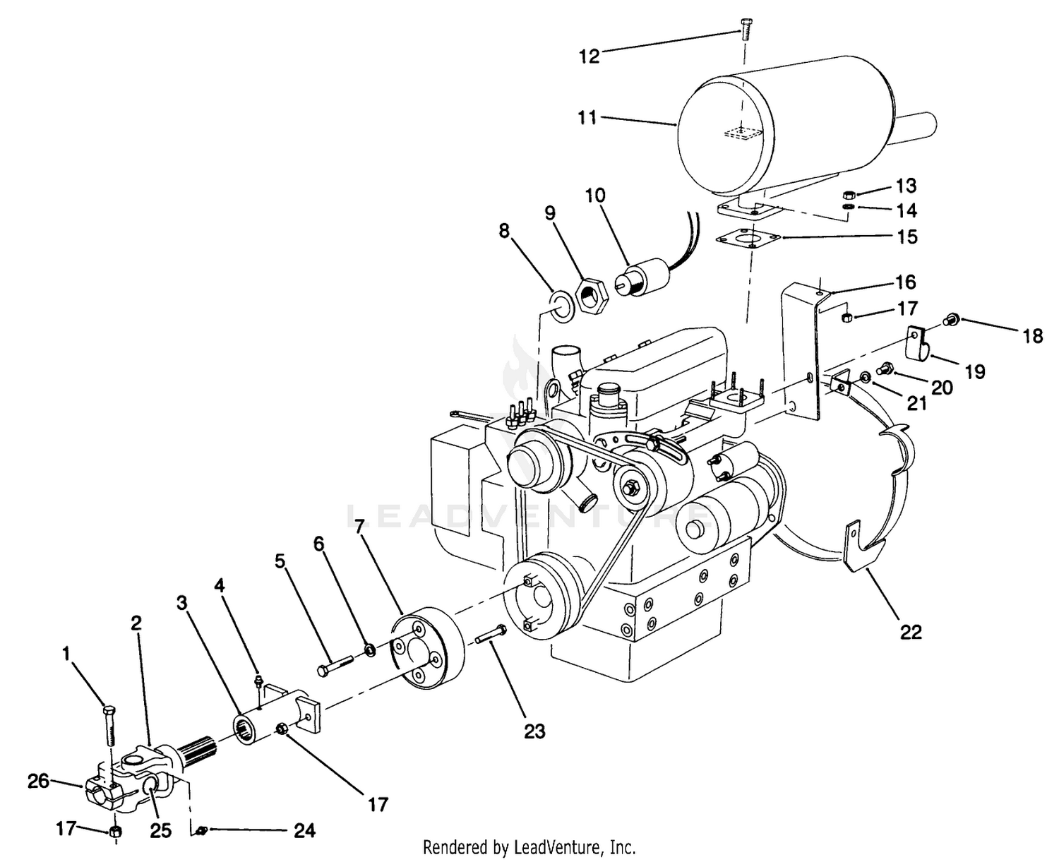 Muffler  Pump Drive Assembly