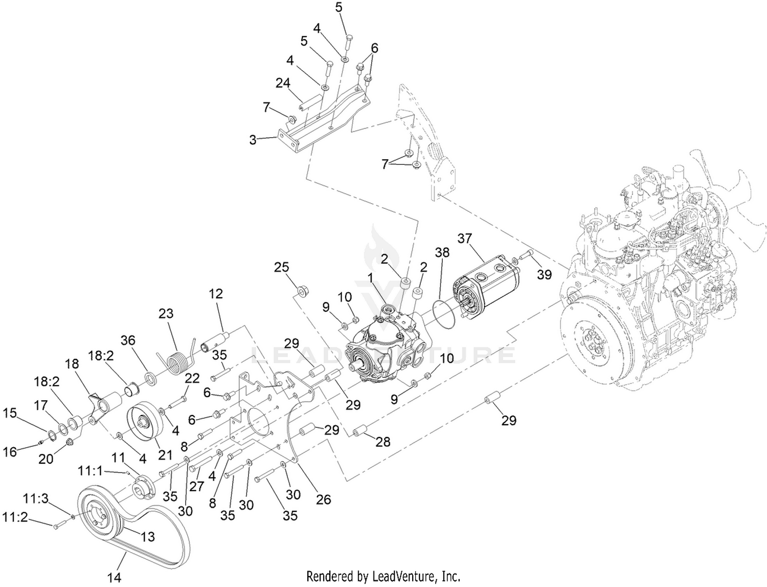 Tandem Hydraulic Pump Assembly