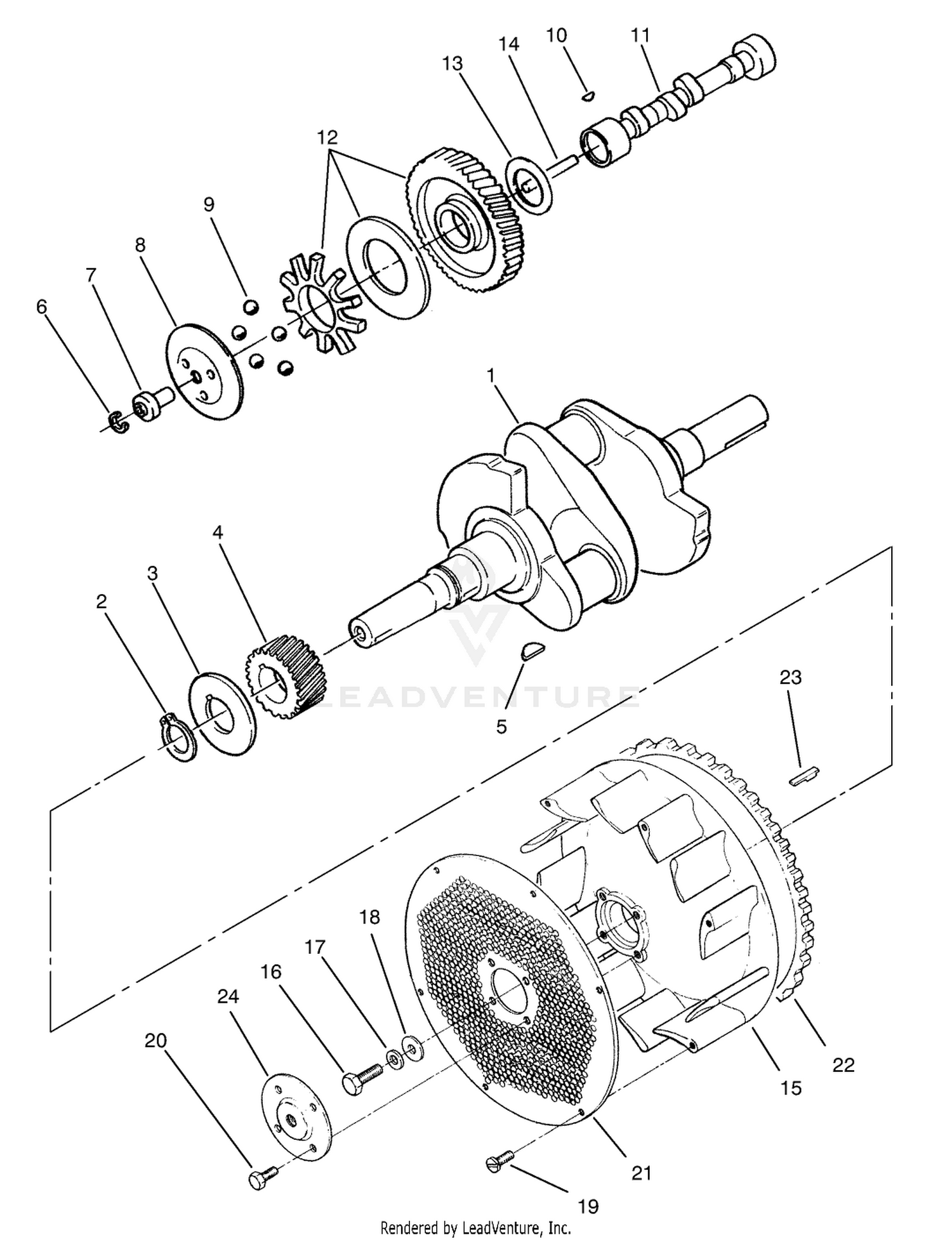 Crankshaft, Camshaft  Flywheel Assembly