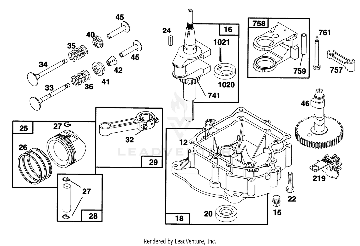 Engine Briggs  Stratton Model 28d707-0124-01 2