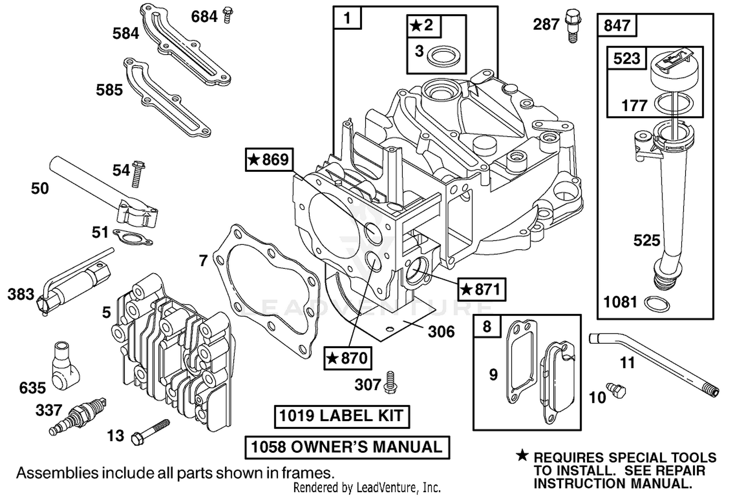 Cylinder Assembly  Briggs and Stratton 12h807-1775-E1
