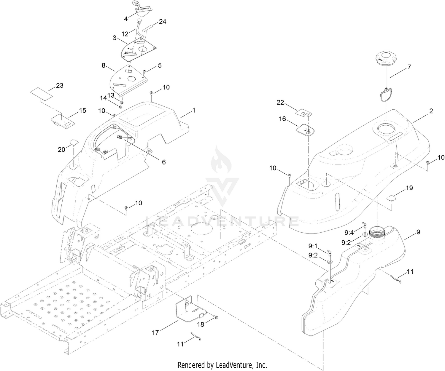 Body Styling and Fuel Tank Assembly