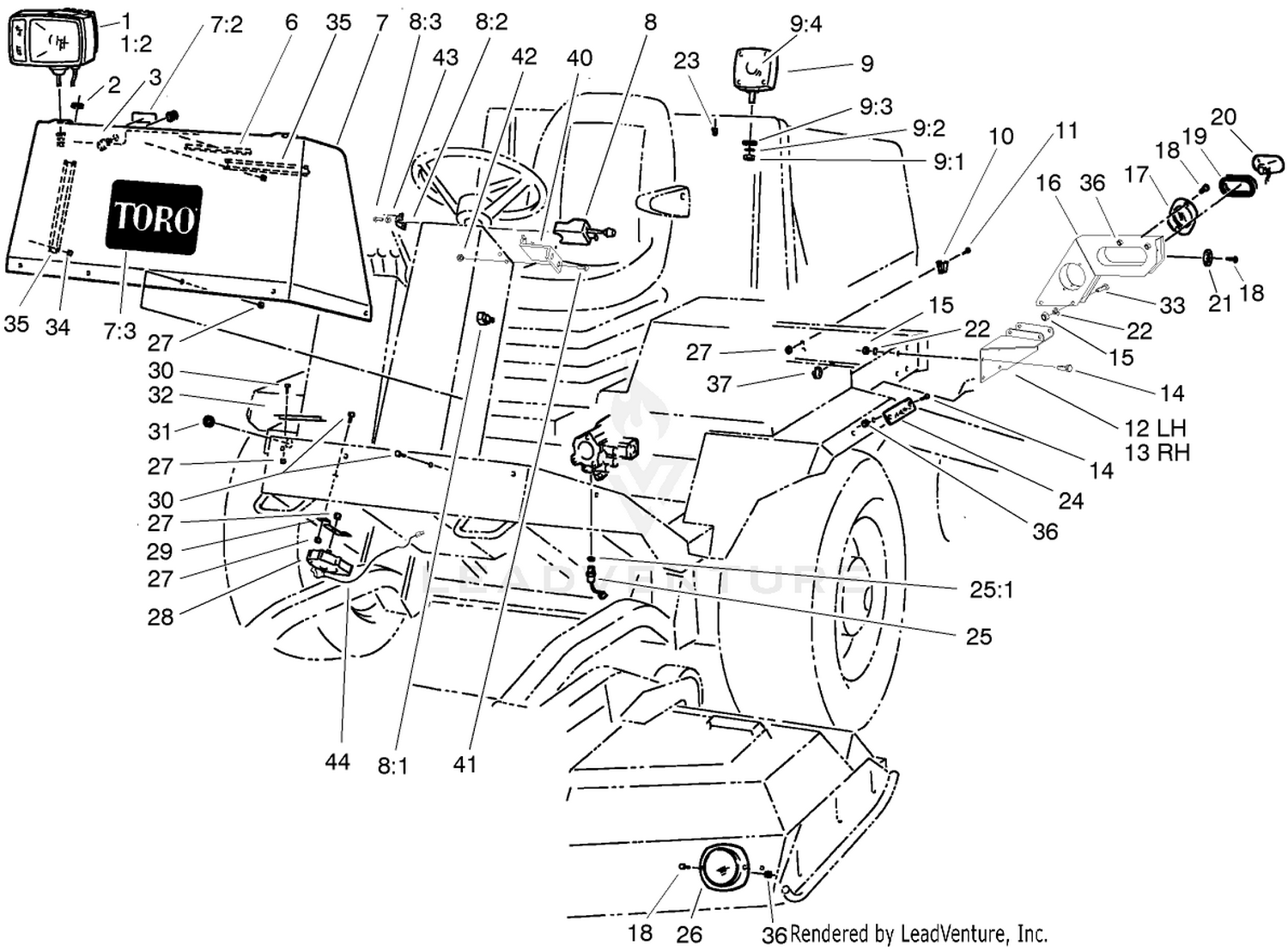 Headlight and Chassis Assembly