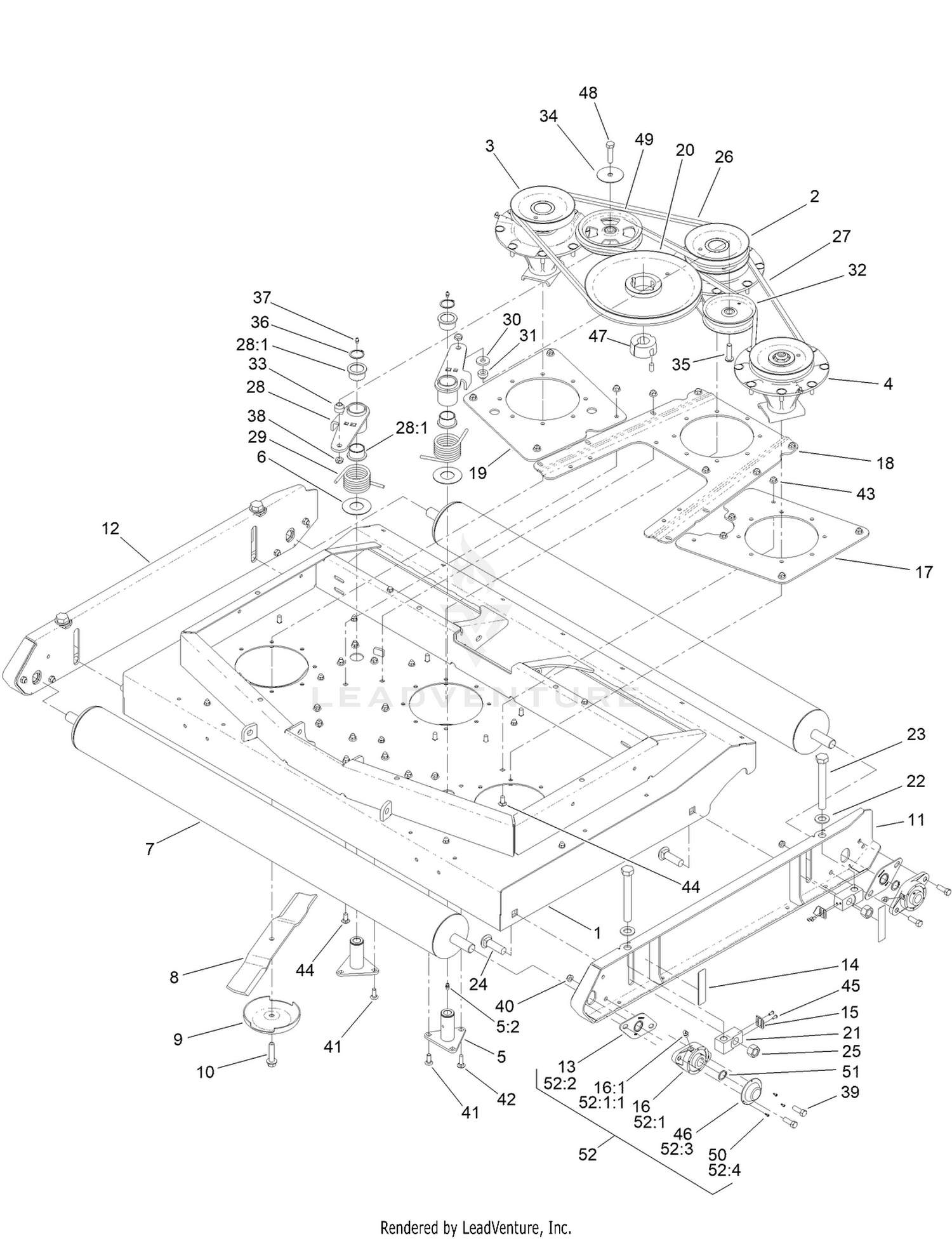 Blade, Pulley and Spindle Assembly