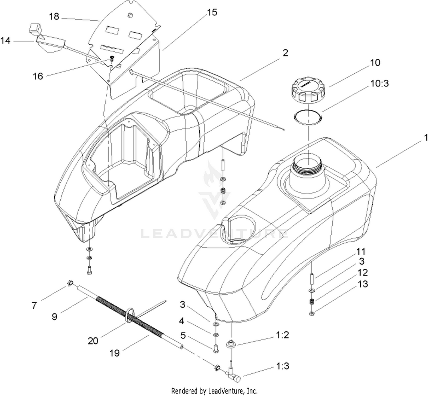 Fuel Tank and Control Pod Assembly