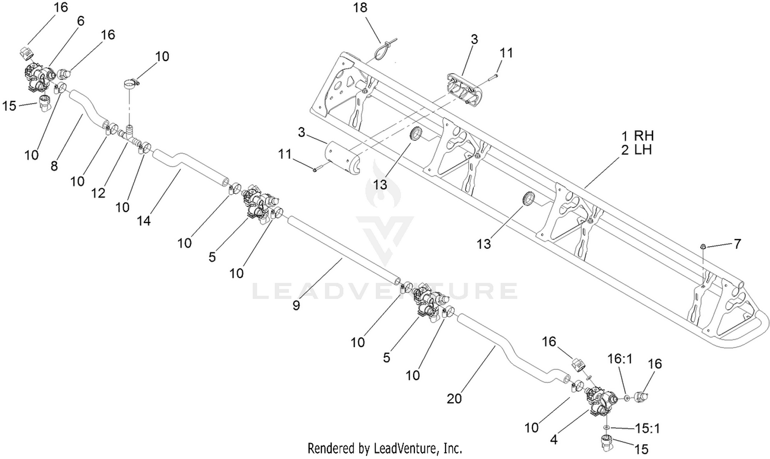Left and Right Hand Boom Assembly