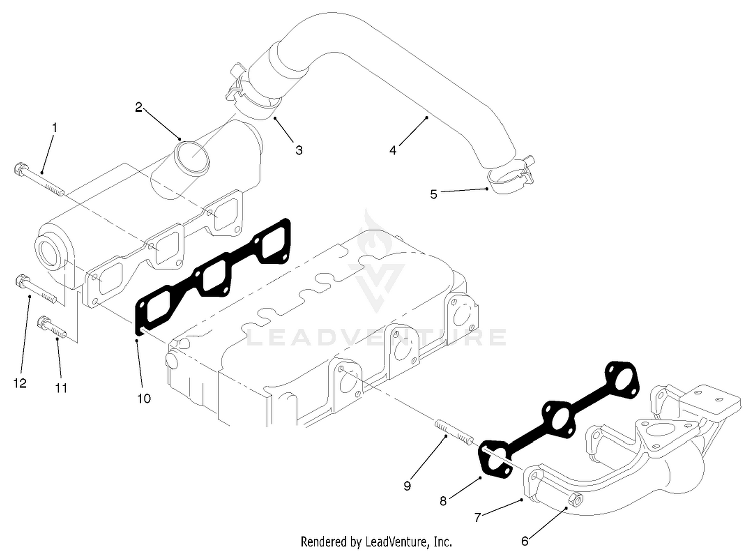 Exhaust Manifold and Gasket Assembly