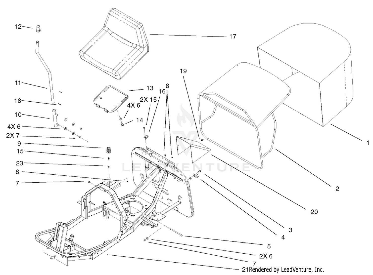 Seat and Rear Bag Assembly