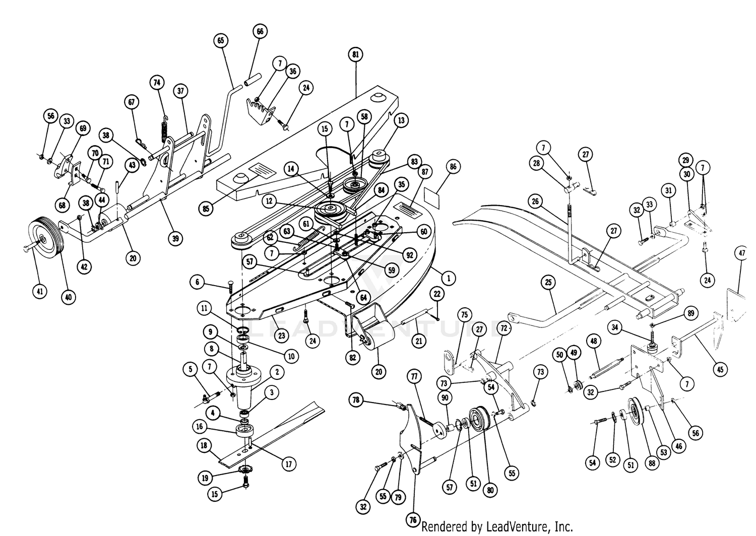 Parts List For Rl-486 Rotary Mower