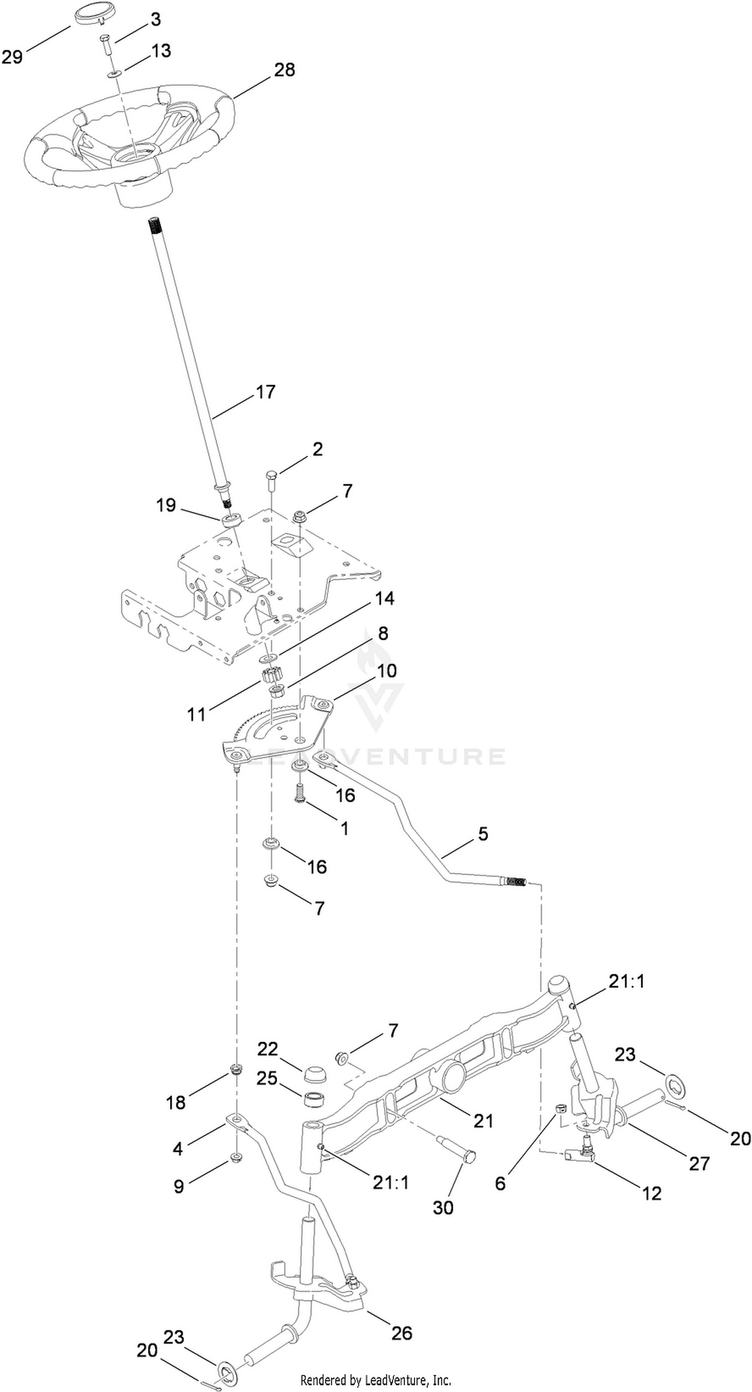 Steering and Front Axle Assembly