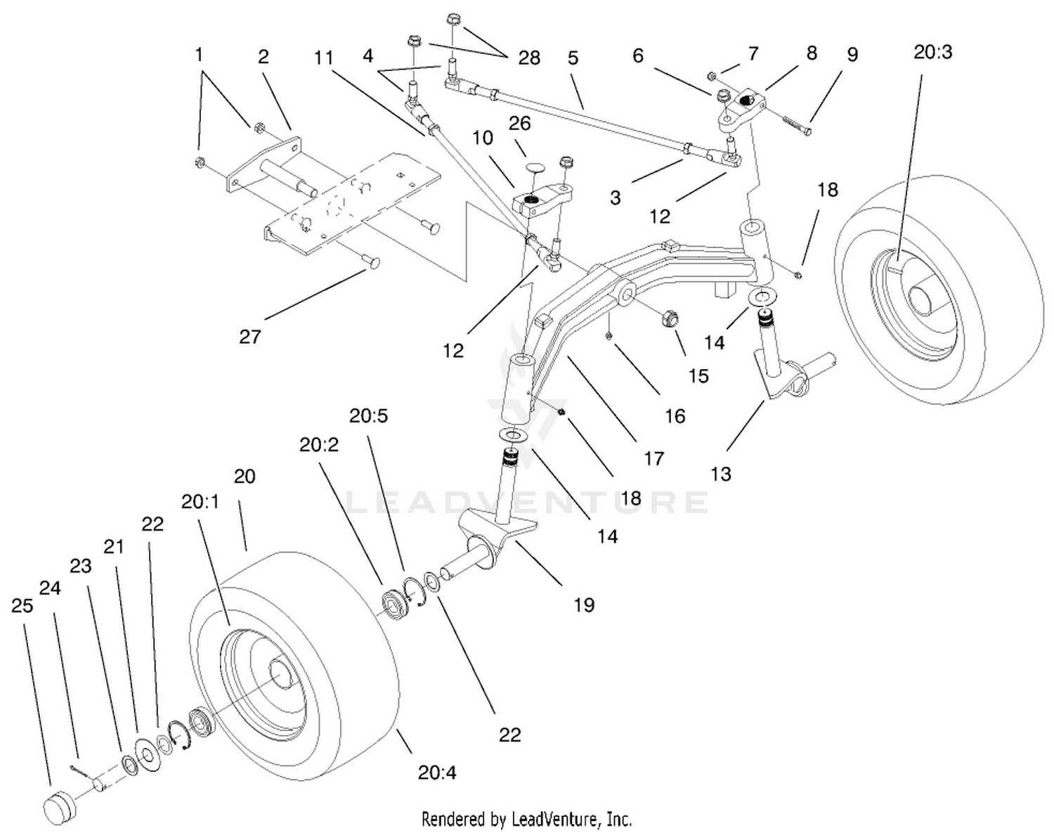 Tie Rods, Spindle  Front Axle Assembly