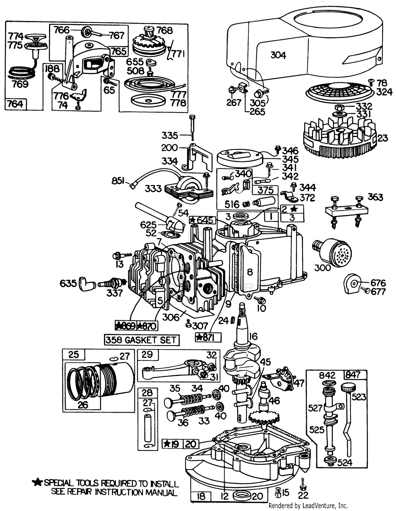Engine Briggs  Stratton Model No. 110908-0380-02
