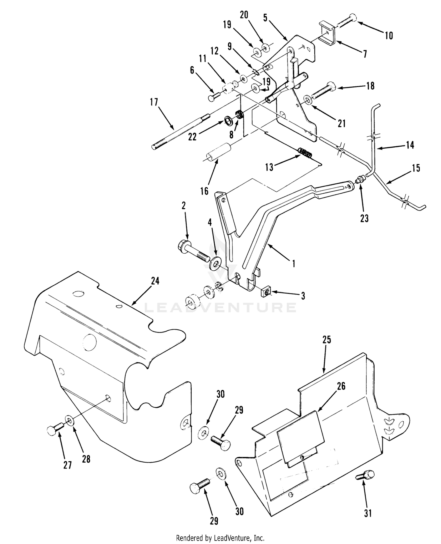 14hp Engine Governor Linkage  Cover Assembly