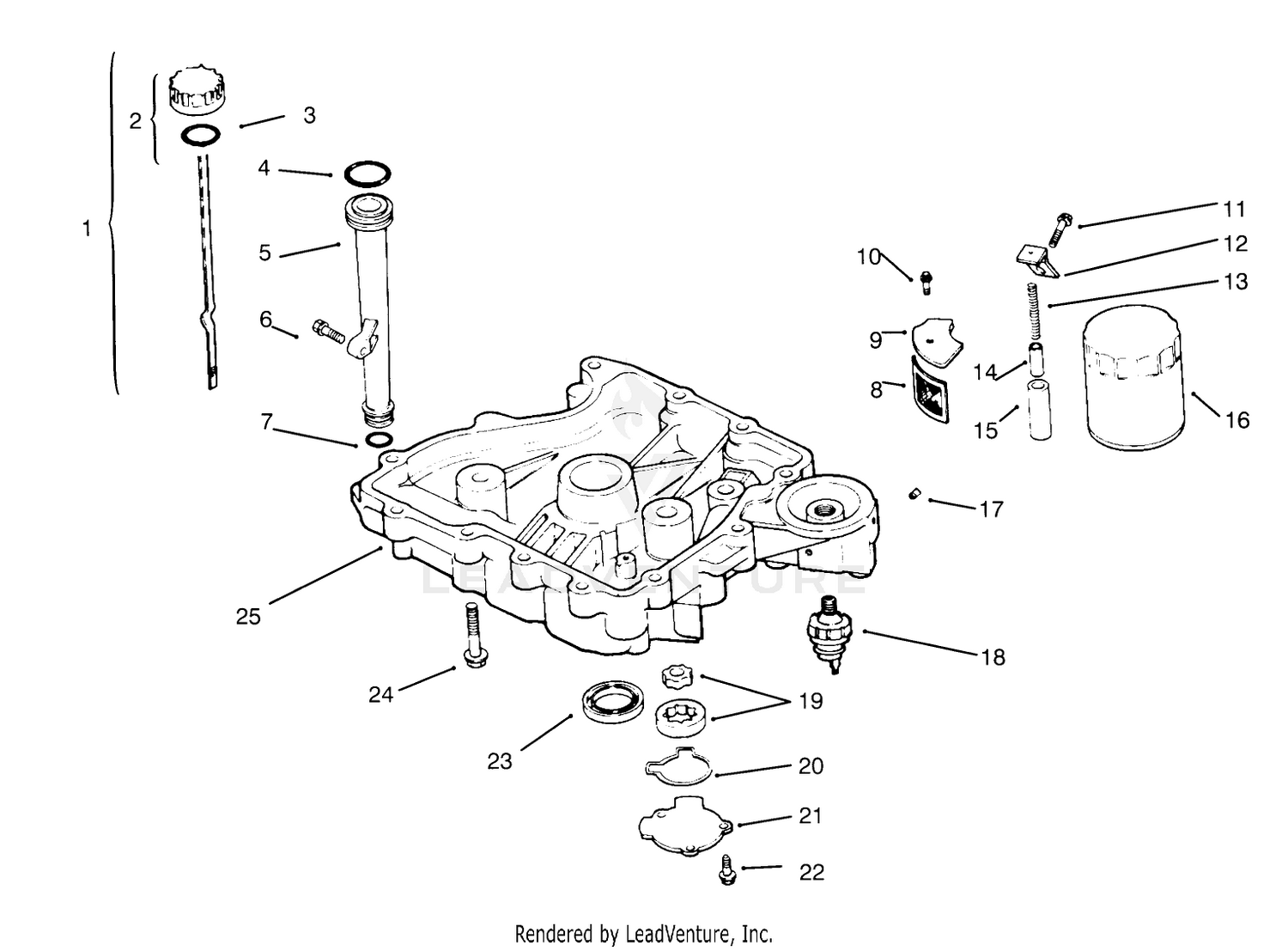 Oil Pan/lubrication (kohler Engine Cv14s-Ps1472)