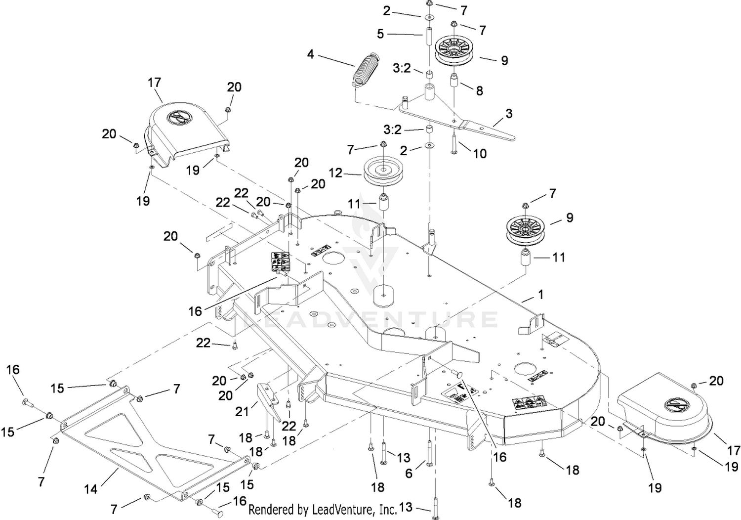 52 Inch Deck Assembly
