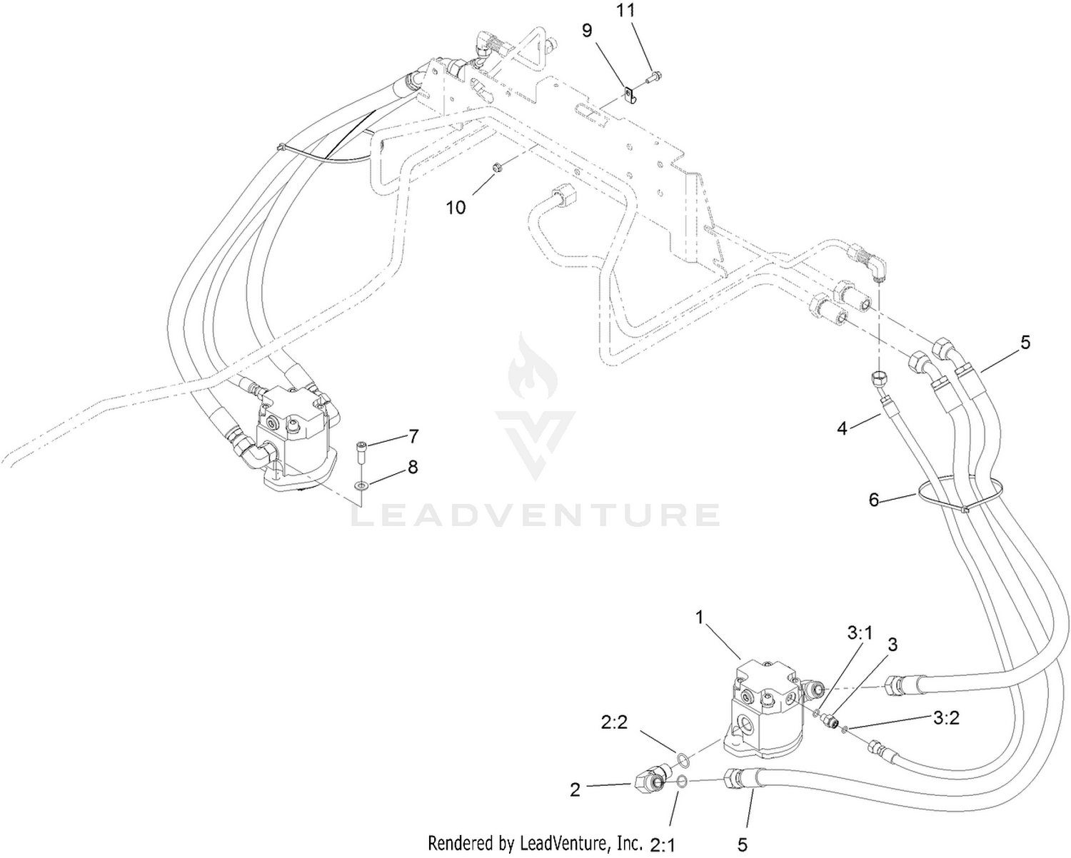Deck No. 2 and 3 Hydraulic Assembly