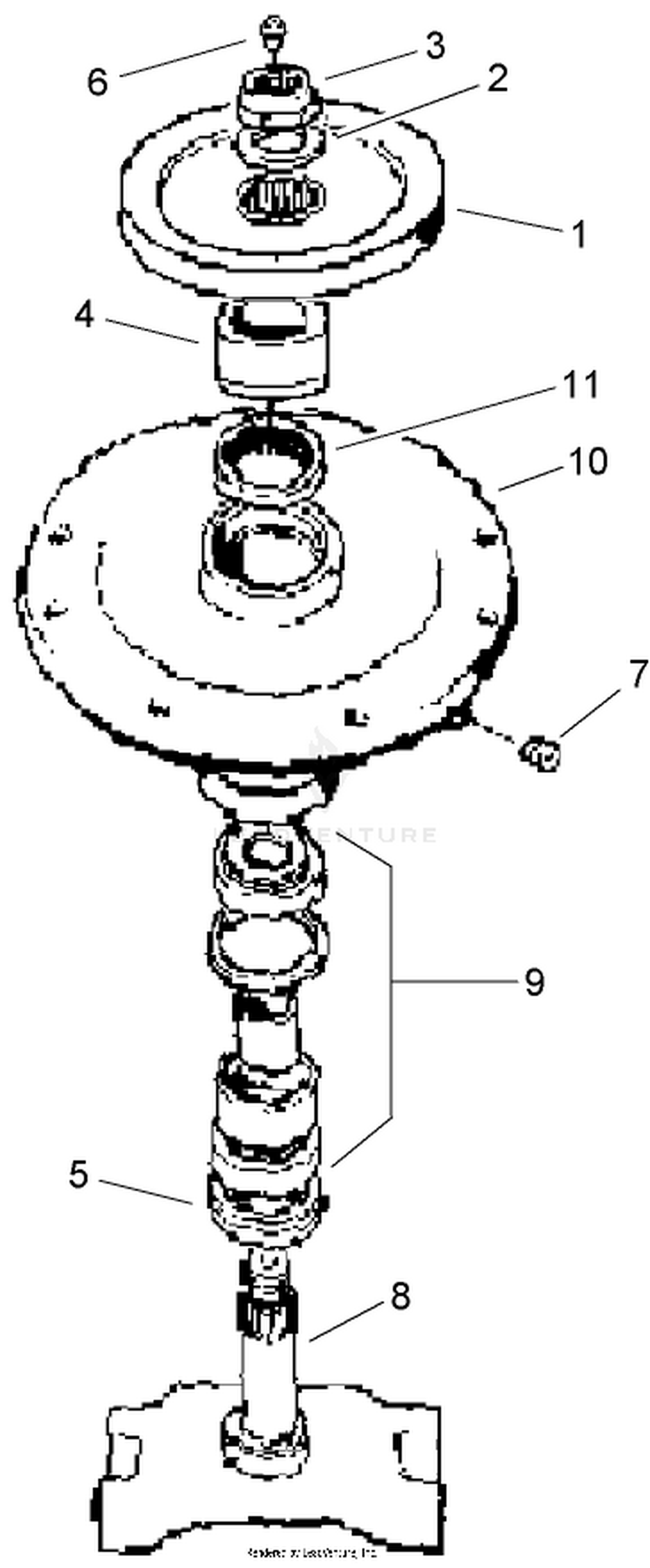 Right Hand Spindle Assembly No. 95-3095