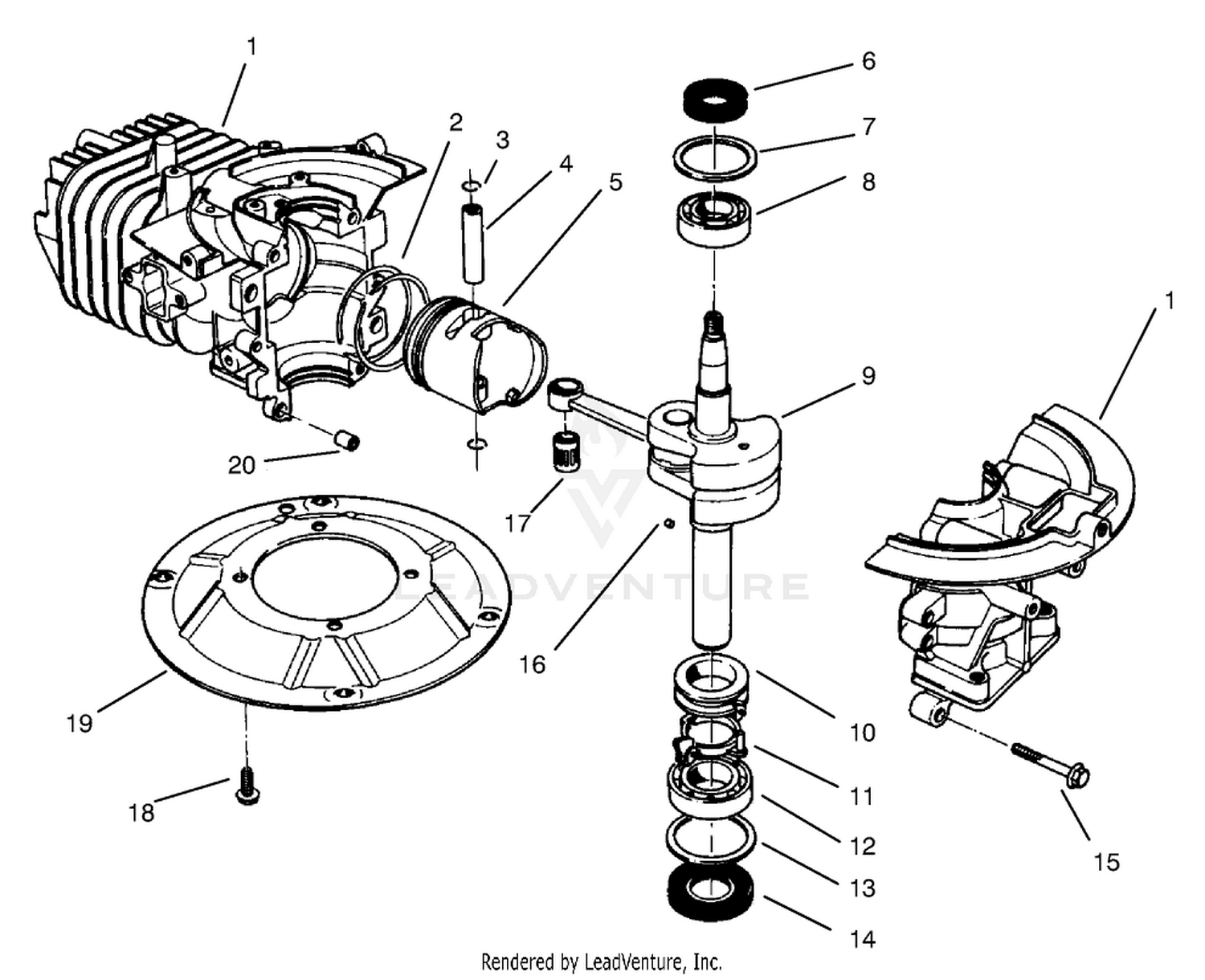 Crankshaft Assembly (model No. 47ps5-7)(model No. 22045b)(model No. 47pt6-7)(model No. 22045)