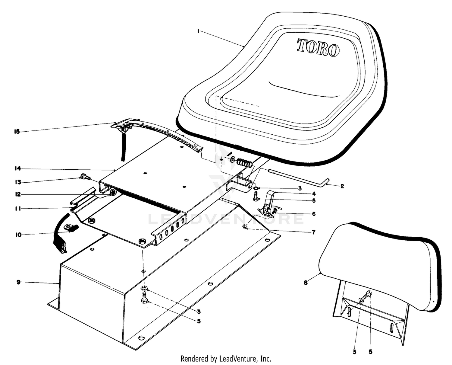 Seat With Backrest Kit No. 03552 (optional)