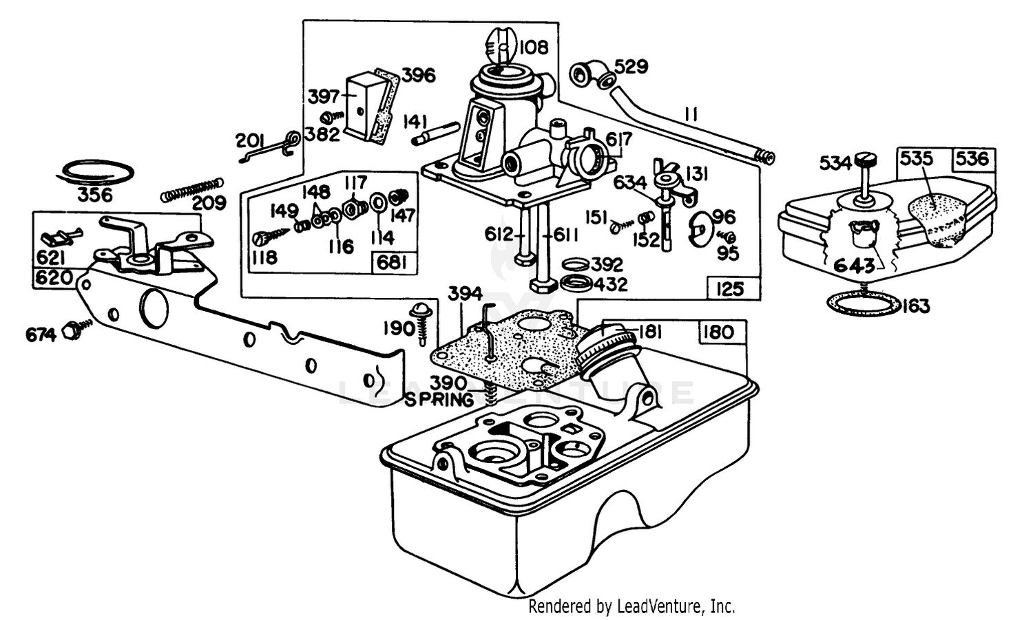 Carburetor Assembly Briggs  Stratton Model No. 92908-2054-02