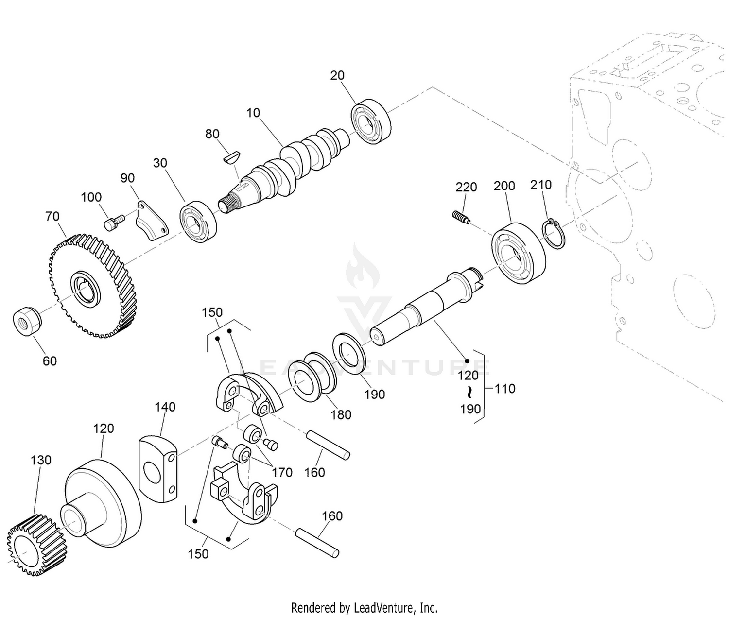 Fuel Camshaft and Governor Shaft Assembly
