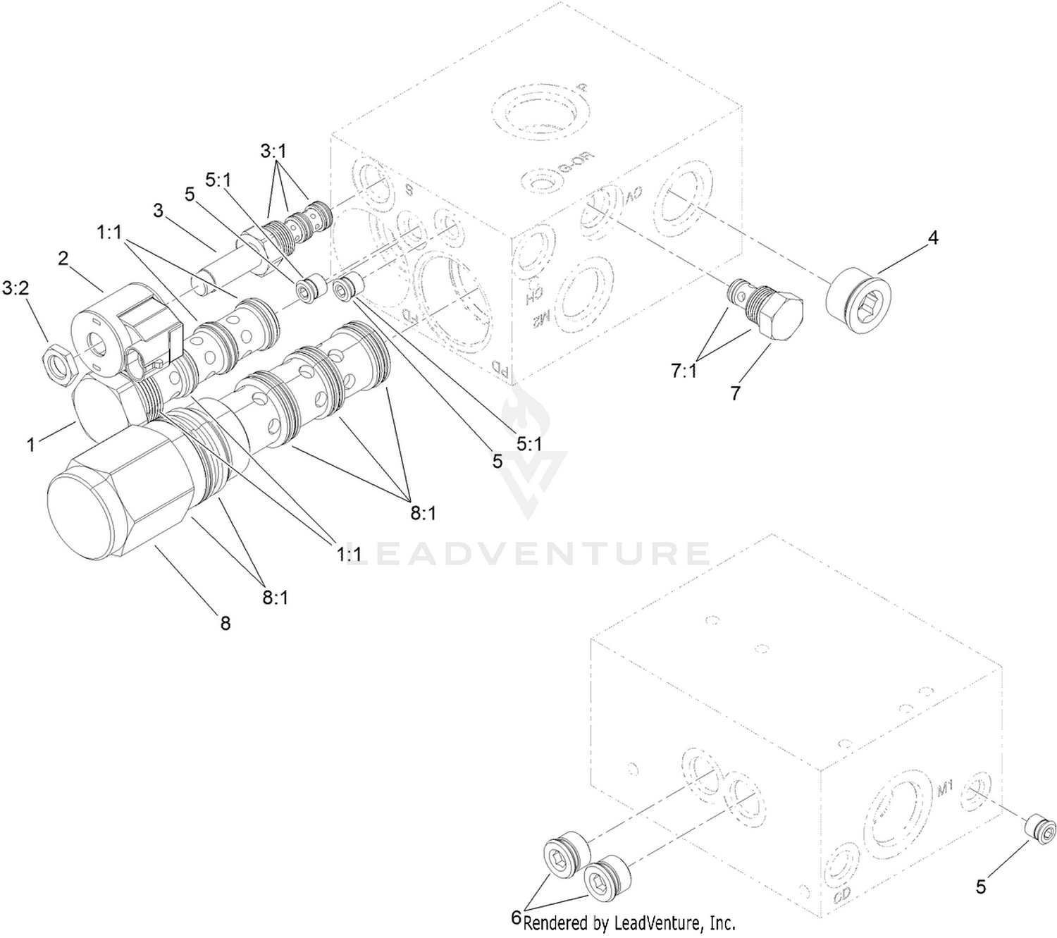 Hydraulic Traction Manifold Assembly No. 110-6062