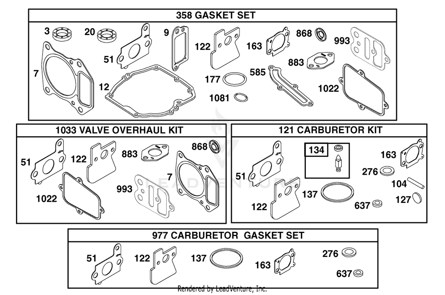 Gasket Assembly Engine GTS 200 (Only on: 20791)