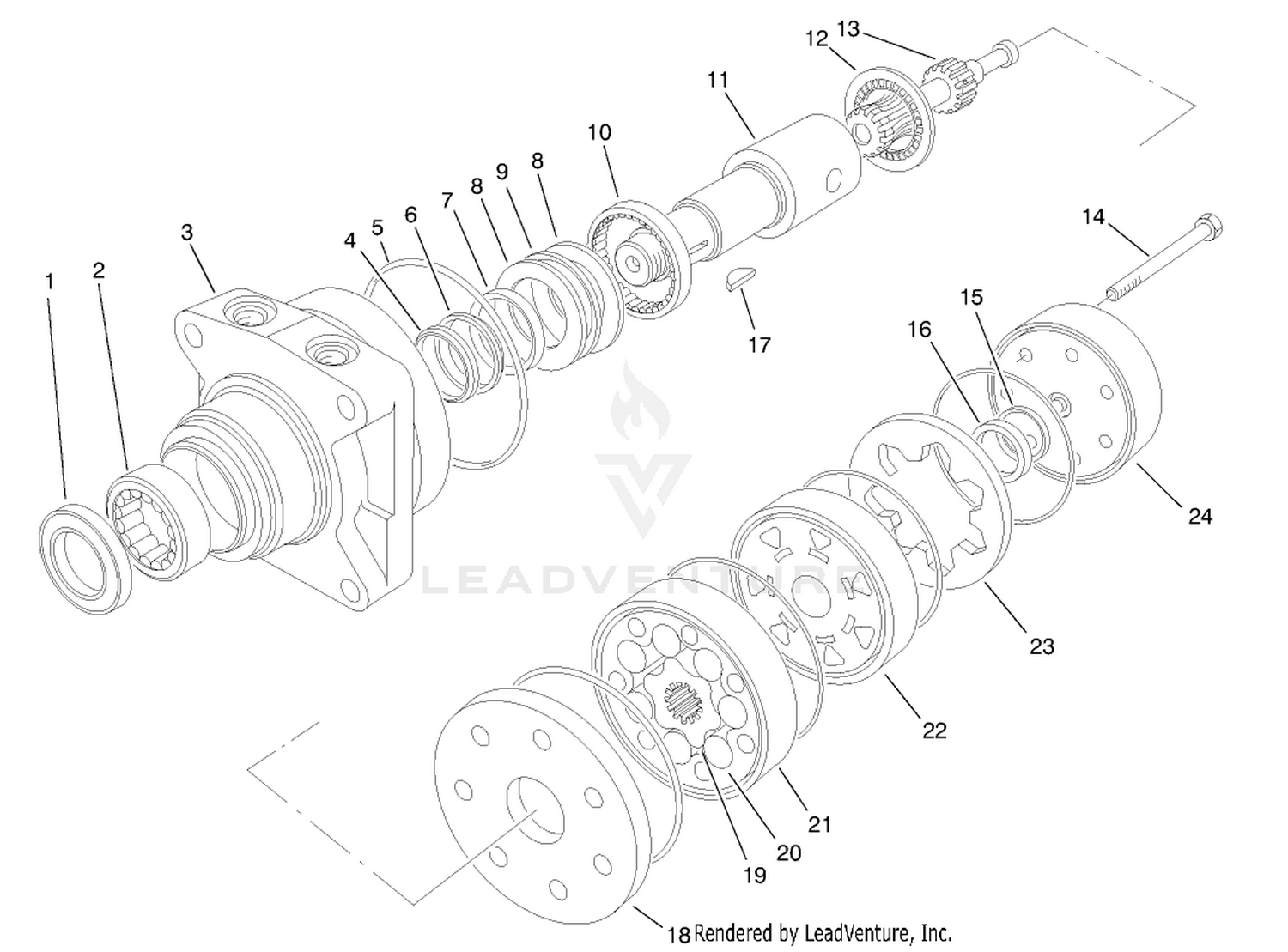 Hydraulic Drive Motor Left Rear No. 75-9831
