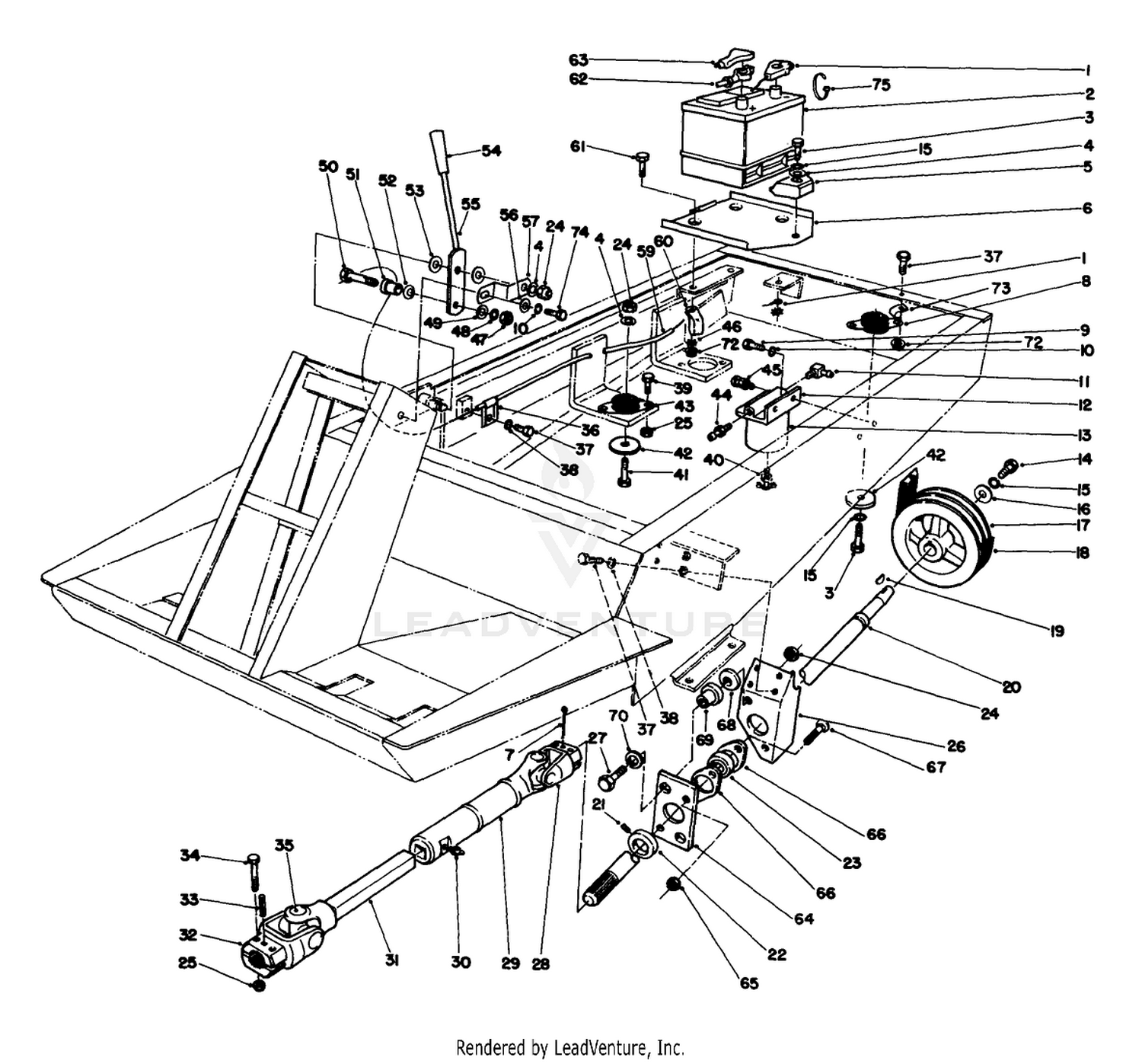 Power Take Off Battery  Engine Mount